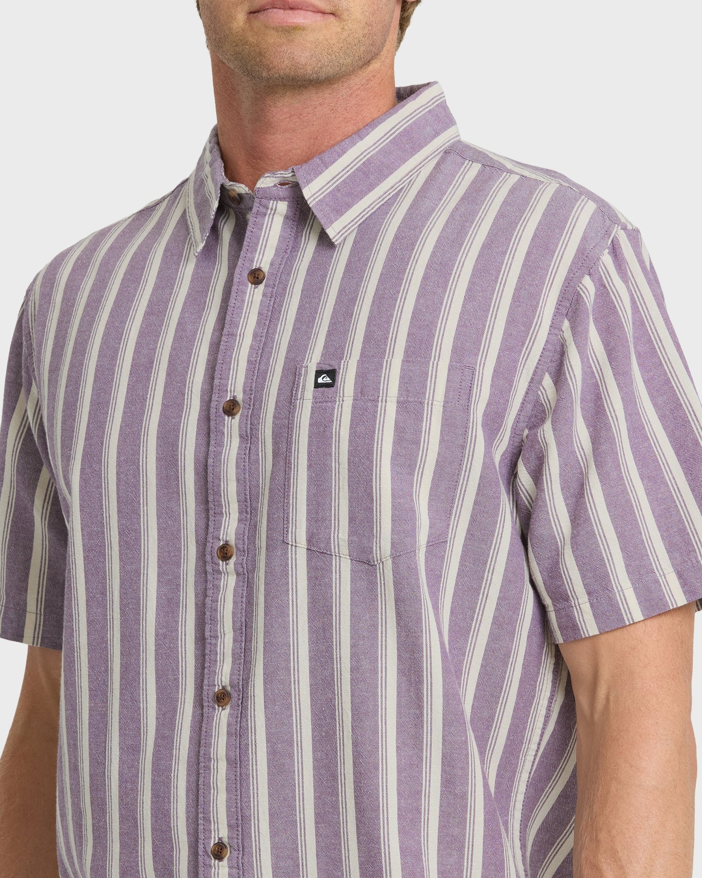 Oxford Stripe Classic Short Sleeve Shirt - Sunset Purple Sunset Purple Quick Silver