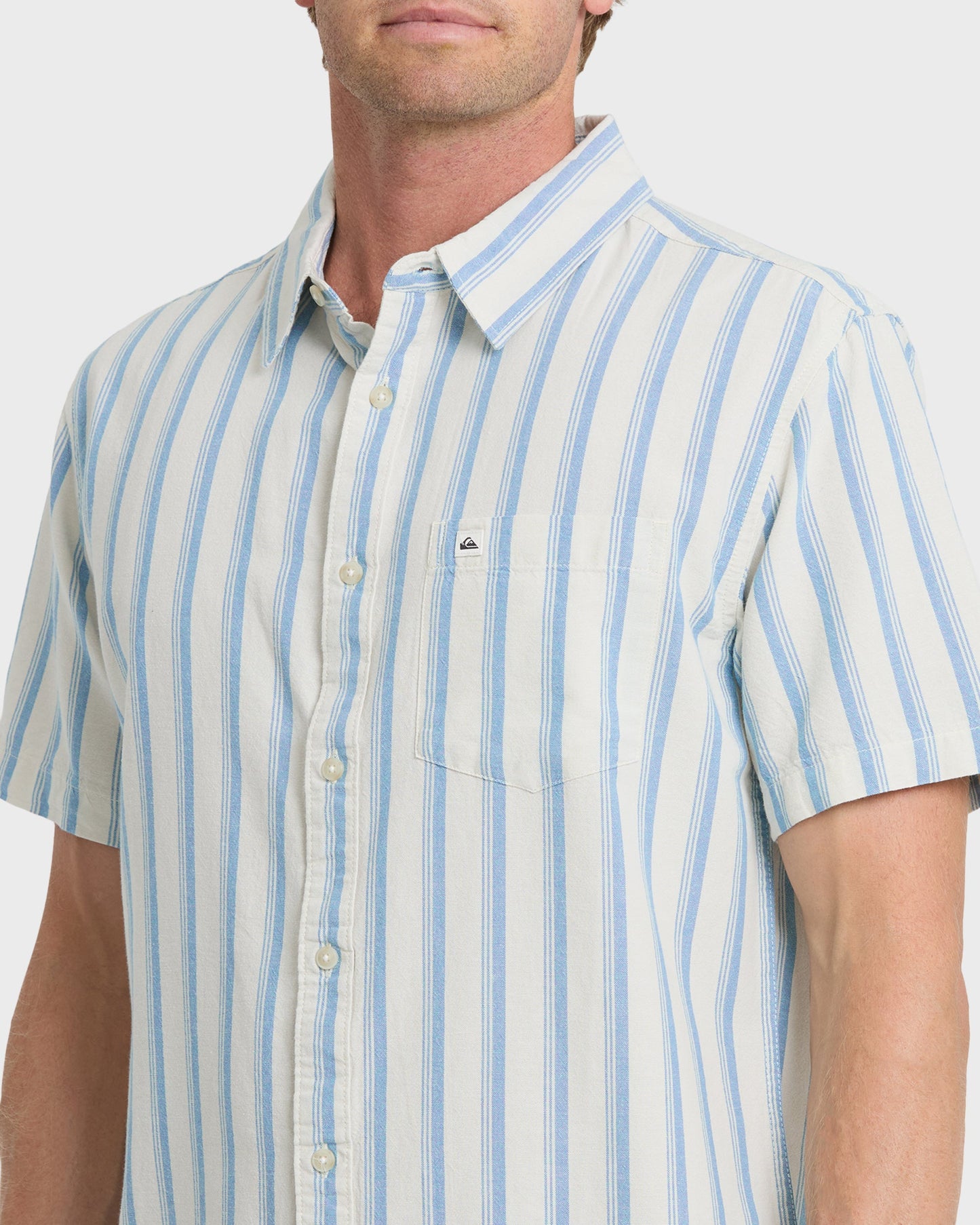 Oxford Stripe Classic Short Sleeve Shirt - Niagara Niagara Quick Silver