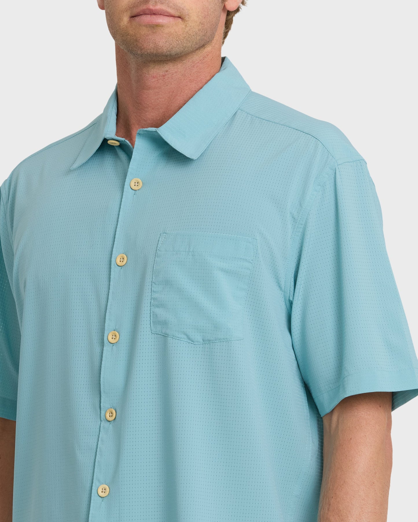 Chaser Short Sleeve Woven Shirt - Reef Waters Reef Waters Quick Silver