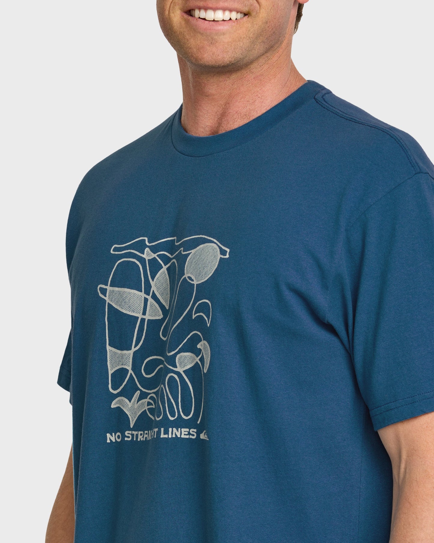 No Straight Lines Stw T-Shirt - Blue Steel Blue Steel Quick Silver
