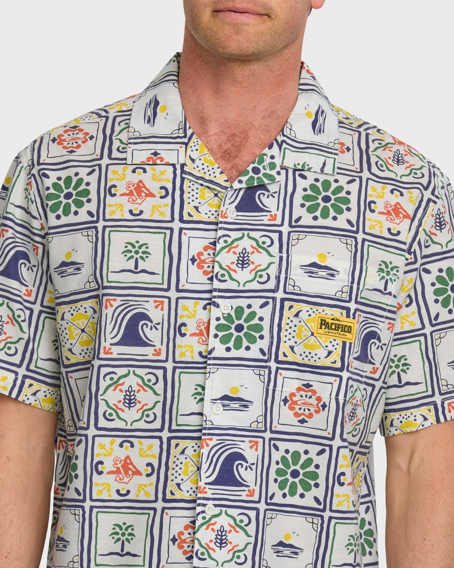 Quiksilver x Pacifico Baja Casual Short Sleeve Shirt - Off White Off White Quick Silver