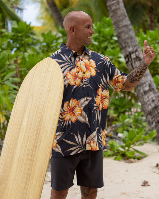 Waterman Tropical Dream Shirt - Black Black Quick Silver