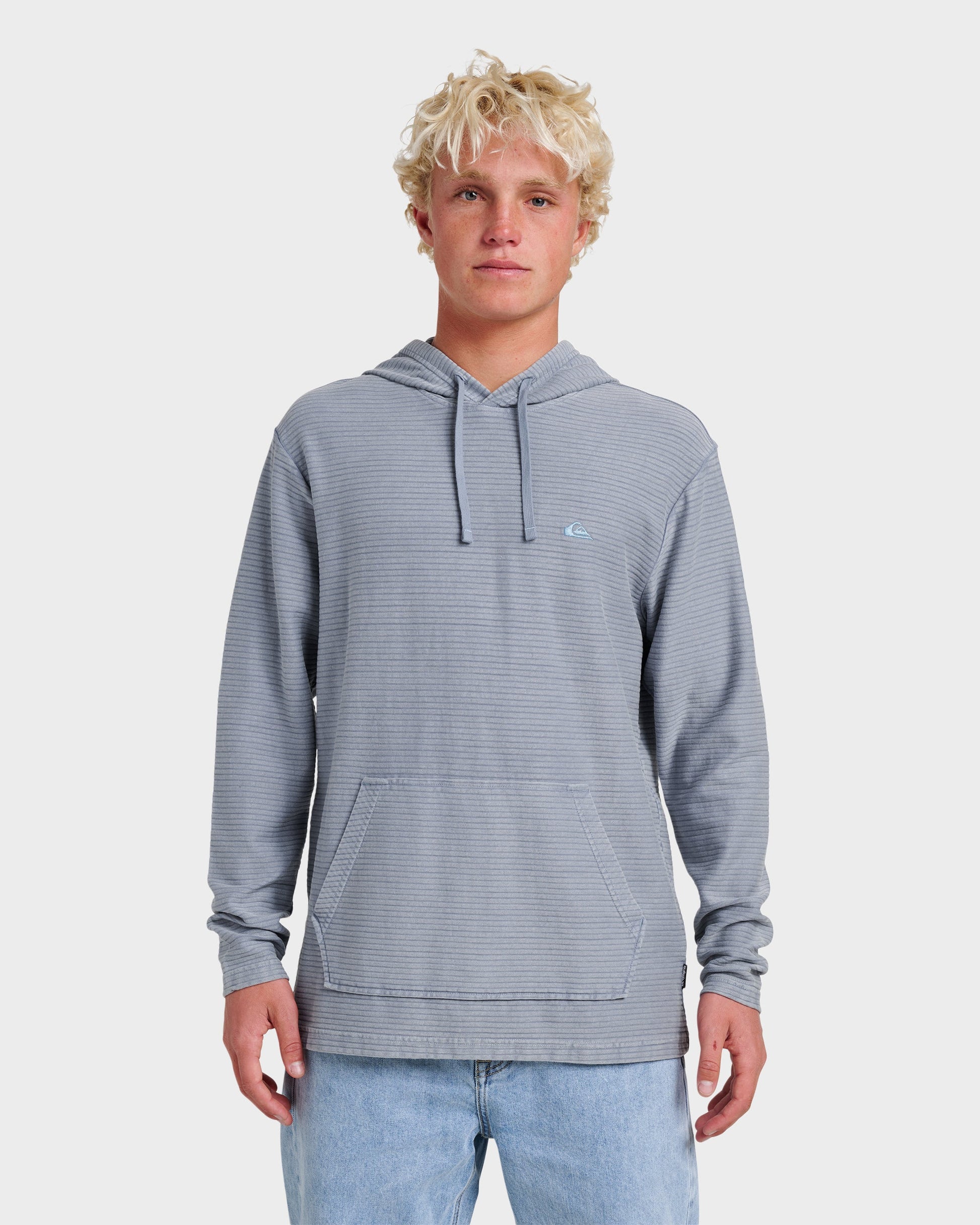 Alamitos Long Sleeve Hooded Top - China Blue China Blue Quick Silver