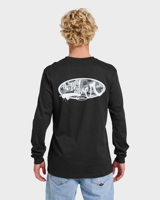 Impaired Camo Long Sleeve T-shirt - Black Black Quick Silver