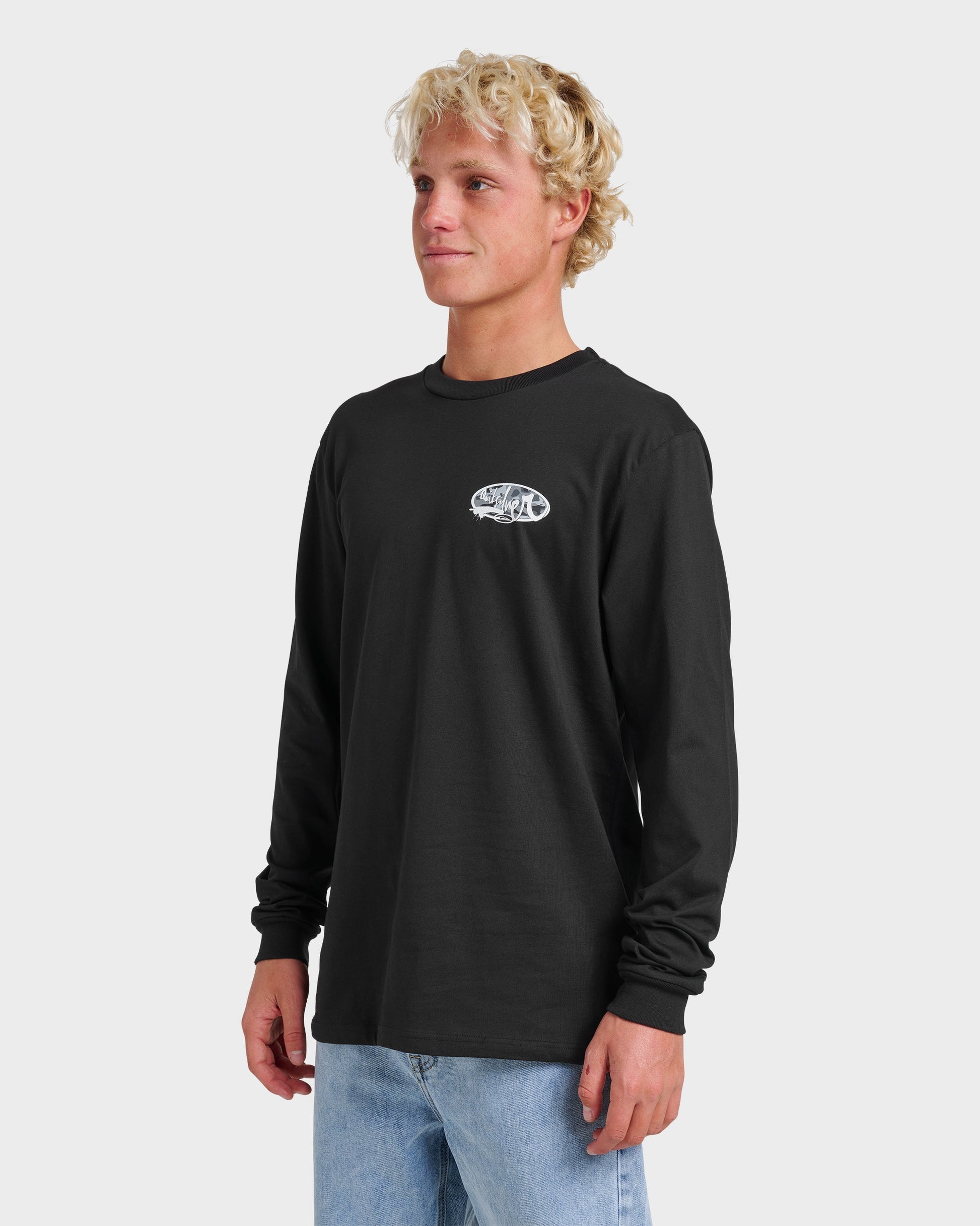 Impaired Camo Long Sleeve T-shirt - Black Black Quick Silver