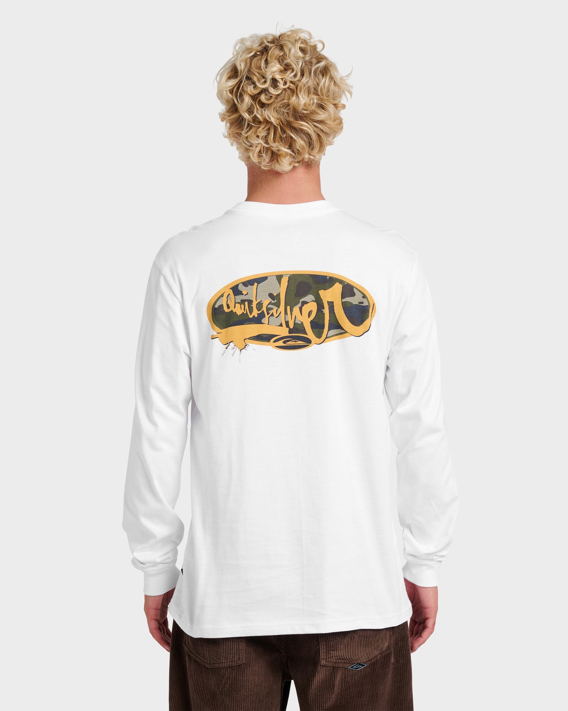 Impaired Camo Long Sleeve T-shirt - White White Quick Silver