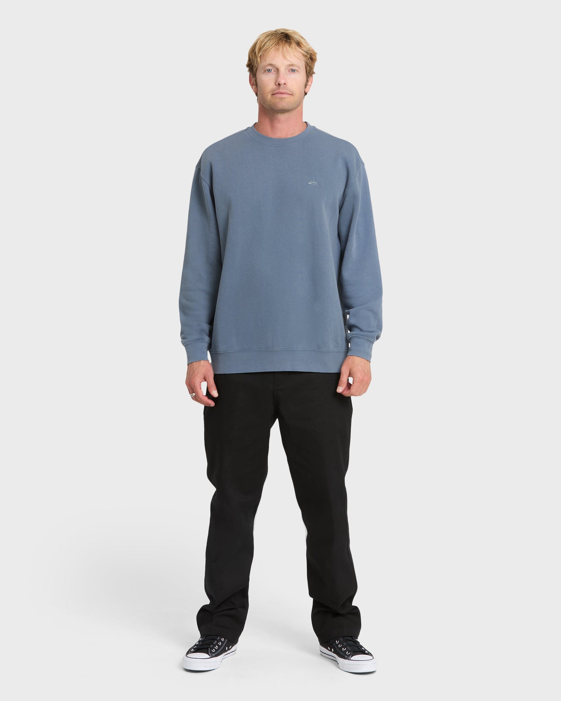 Saltwater Crewneck Sweatshirt - China Blue China Blue Quick Silver