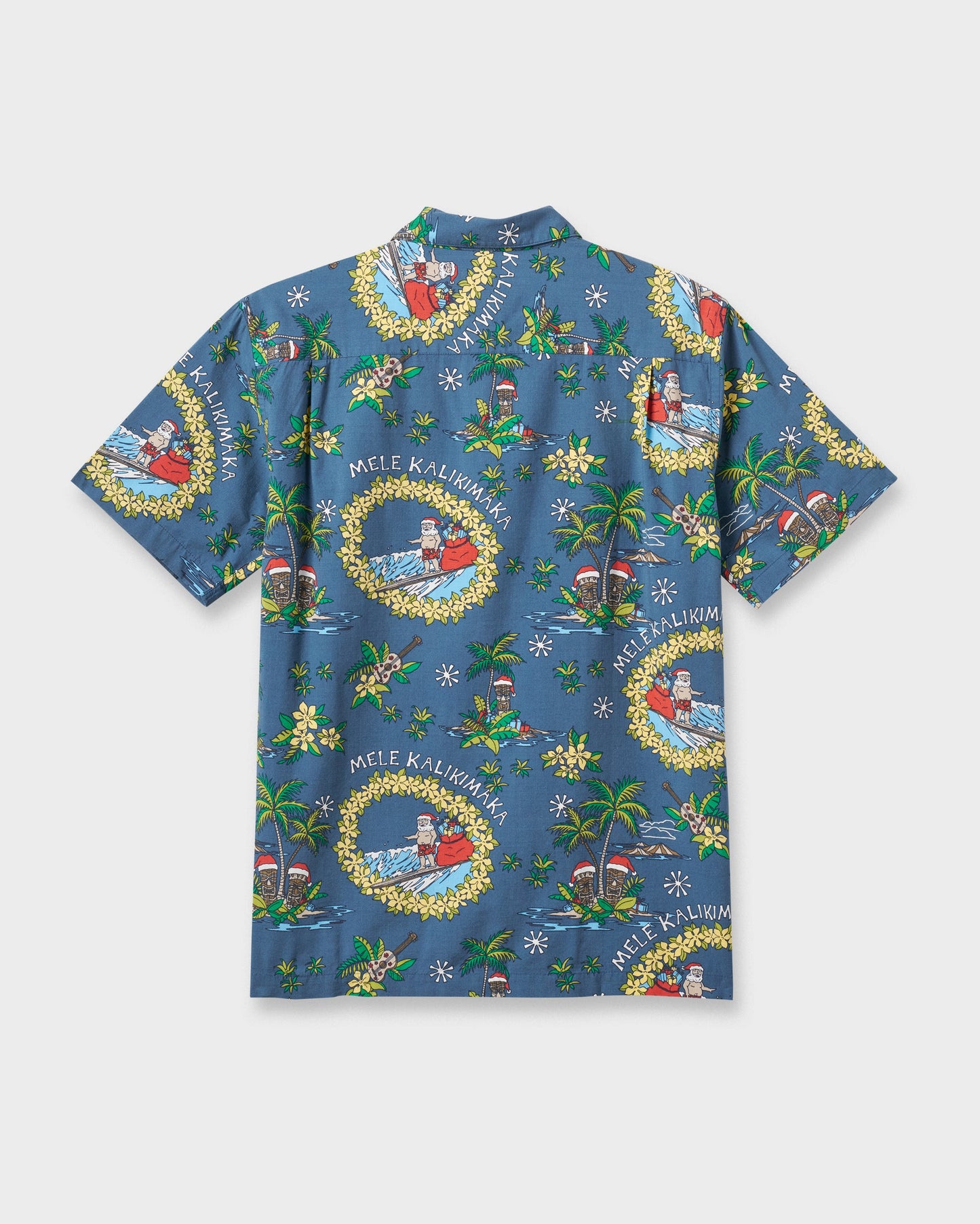 Waterman Surfing Santa Shirt - Real Teal Real Teal Quick Silver
