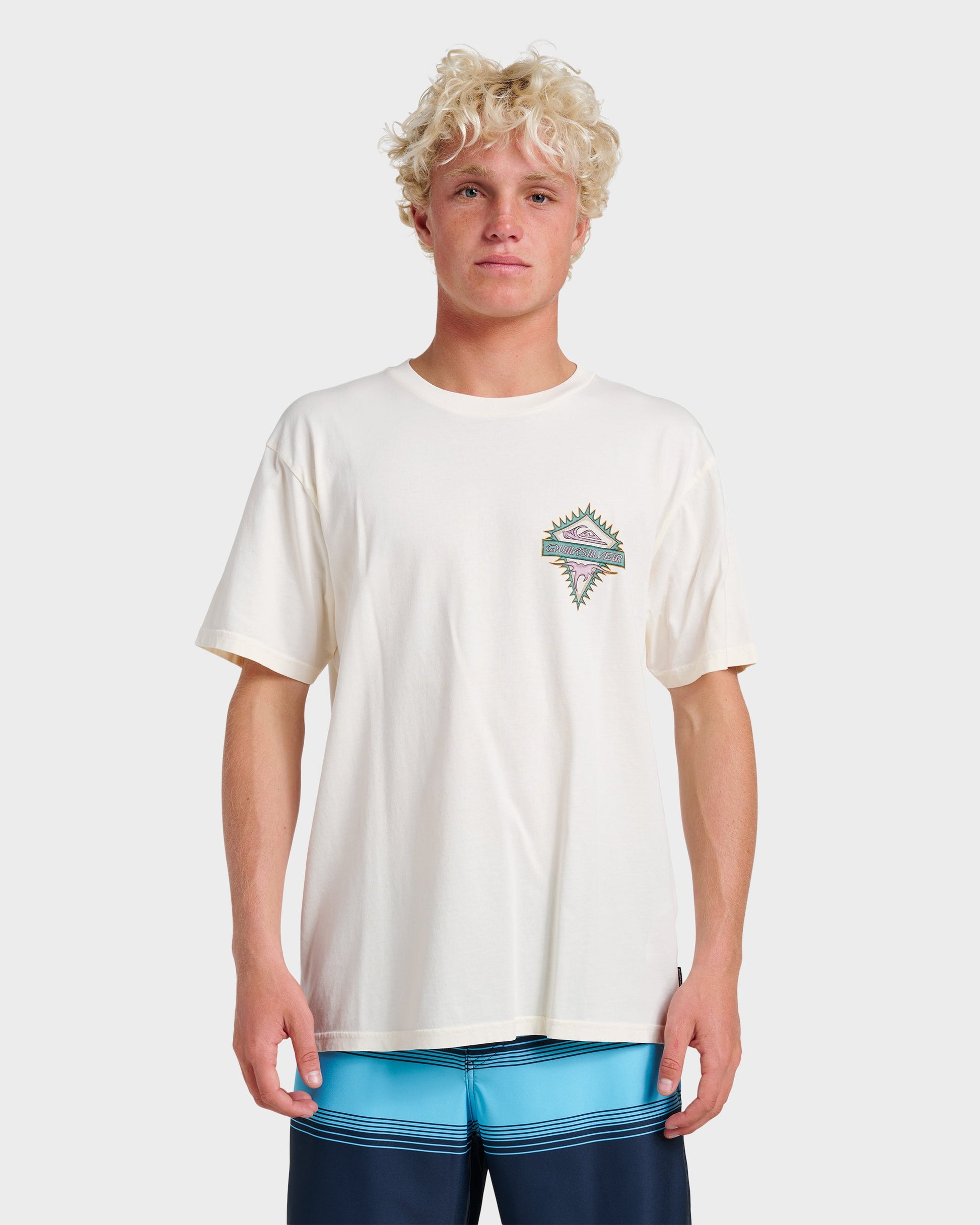 Liberty Spikespigment Dye T-Shirt - Snow White Snow White Quick Silver