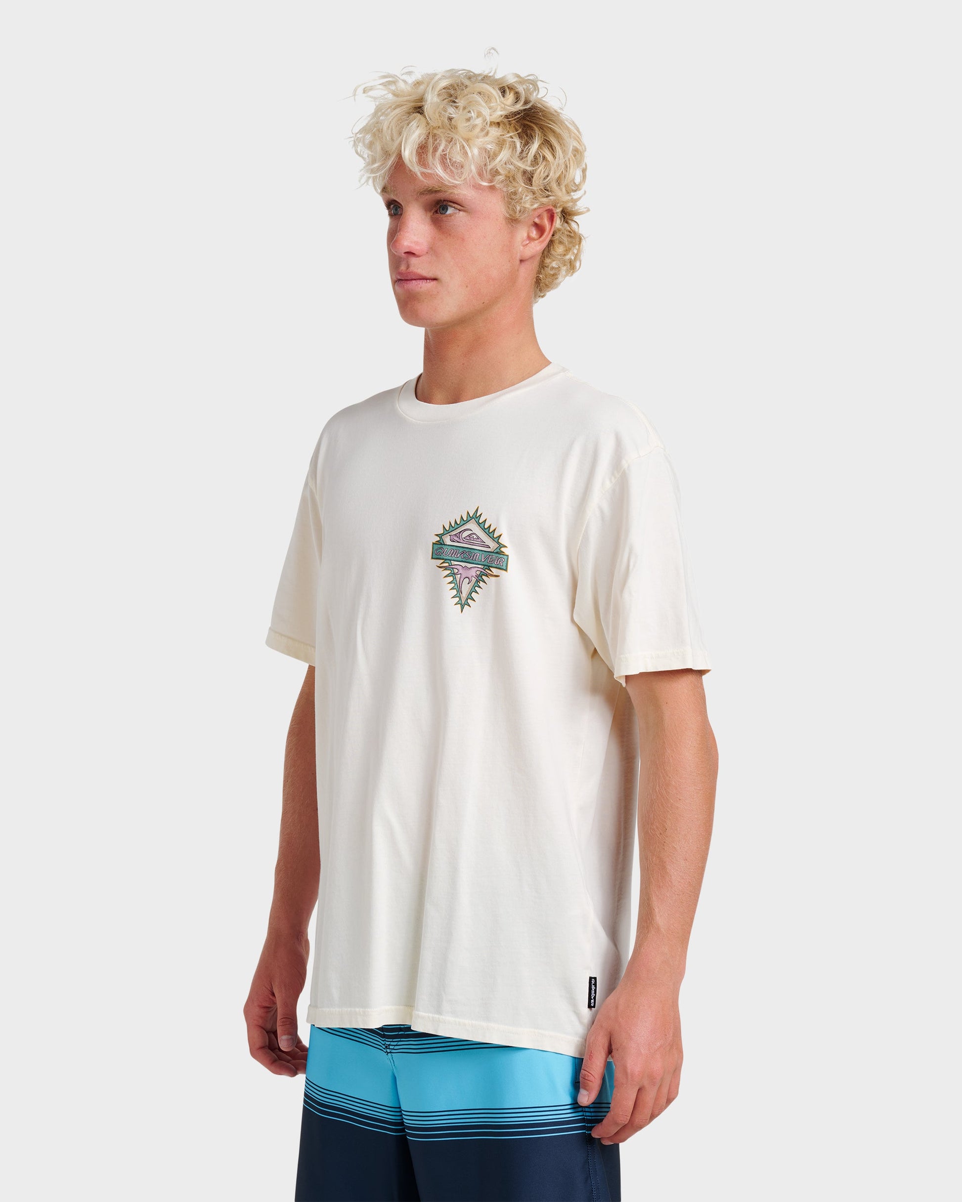 Liberty Spikespigment Dye T-Shirt - Snow White Snow White Quick Silver