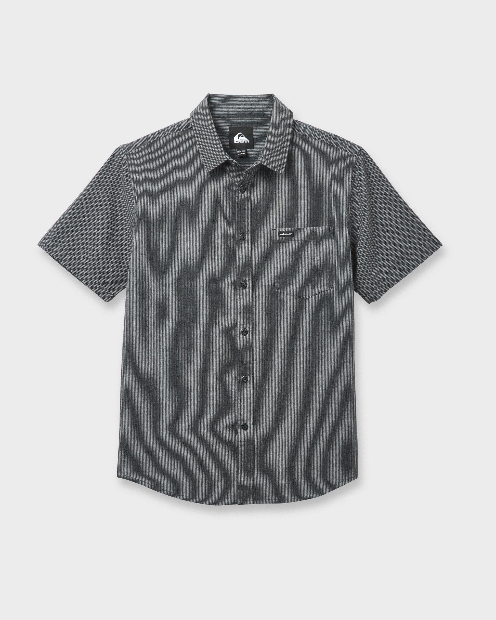 Oxford Stripe Classic Short Sleeve Shirt - Phantom Phantom Quick Silver
