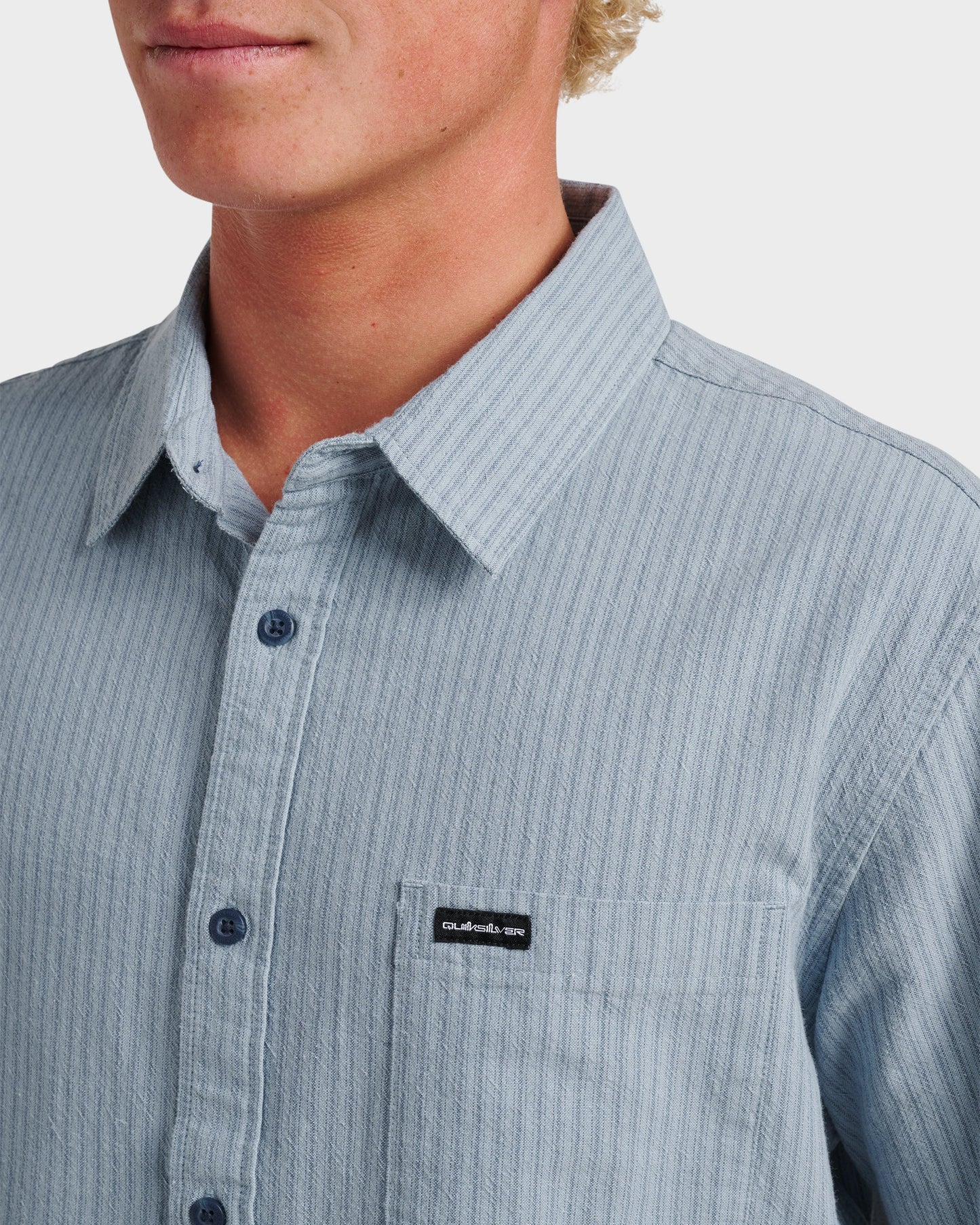 Oxford Stripe Classic Short Sleeve Shirt - Ashley Blue Ashley Blue Quick Silver