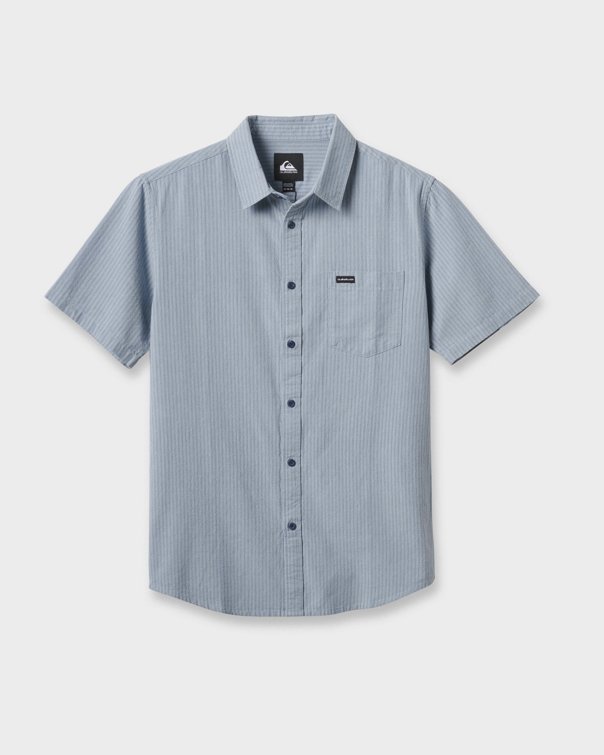 Oxford Stripe Classic Short Sleeve Shirt - Ashley Blue Ashley Blue Quick Silver