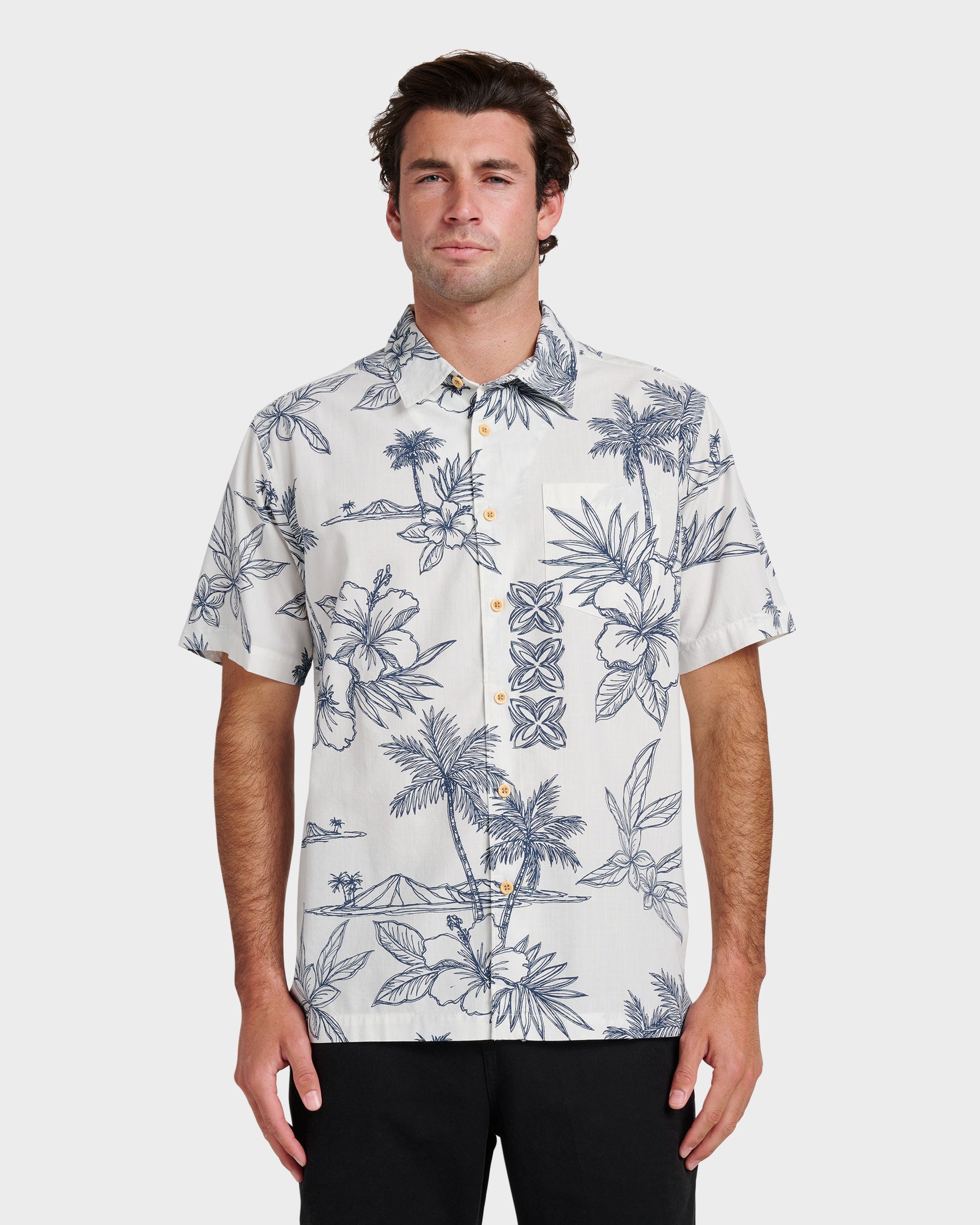 Waterman Scenic Drive Shirt - White White Quick Silver