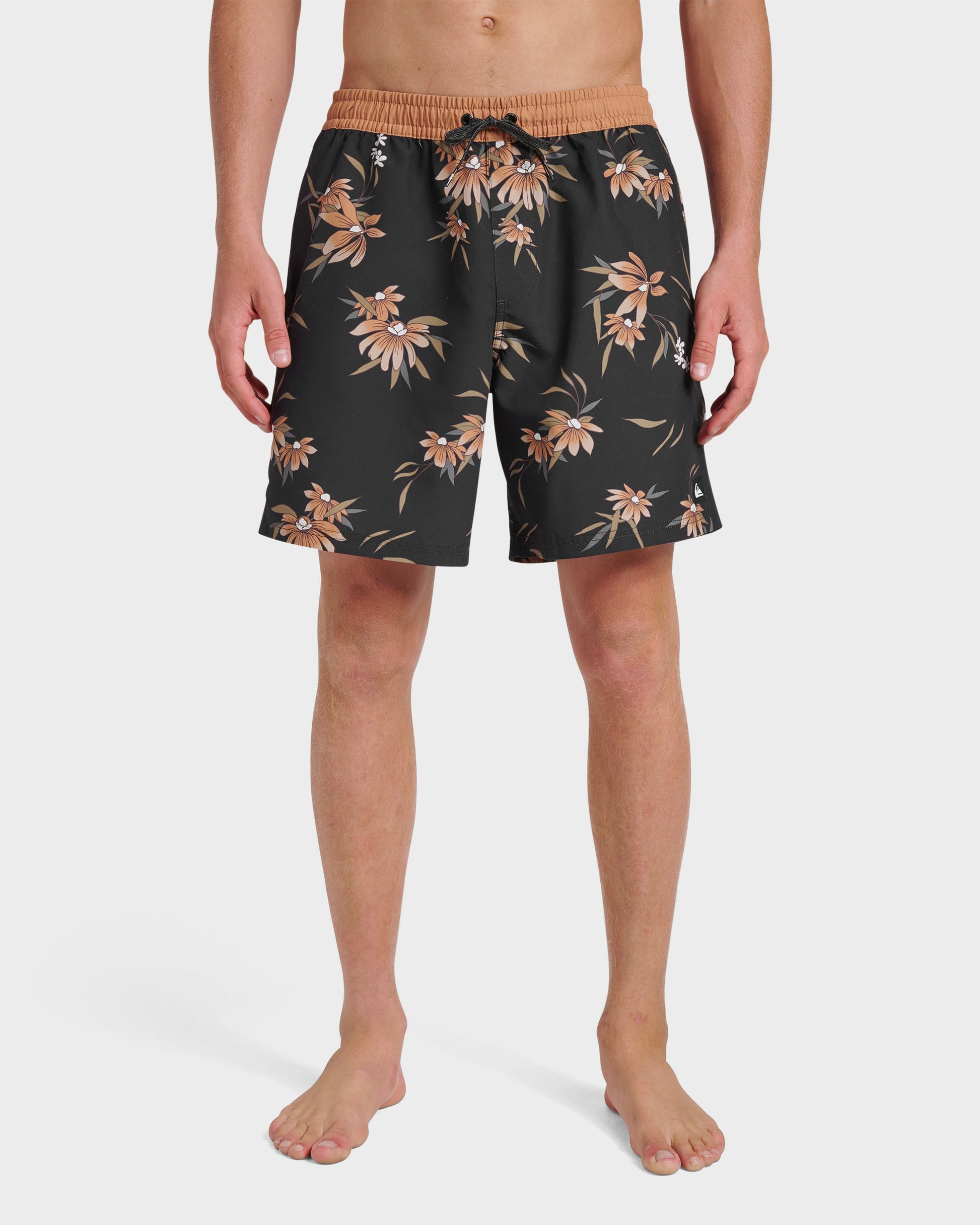 Everyday Coastal Flora 17" Swim Trunks - Black Black Quick Silver