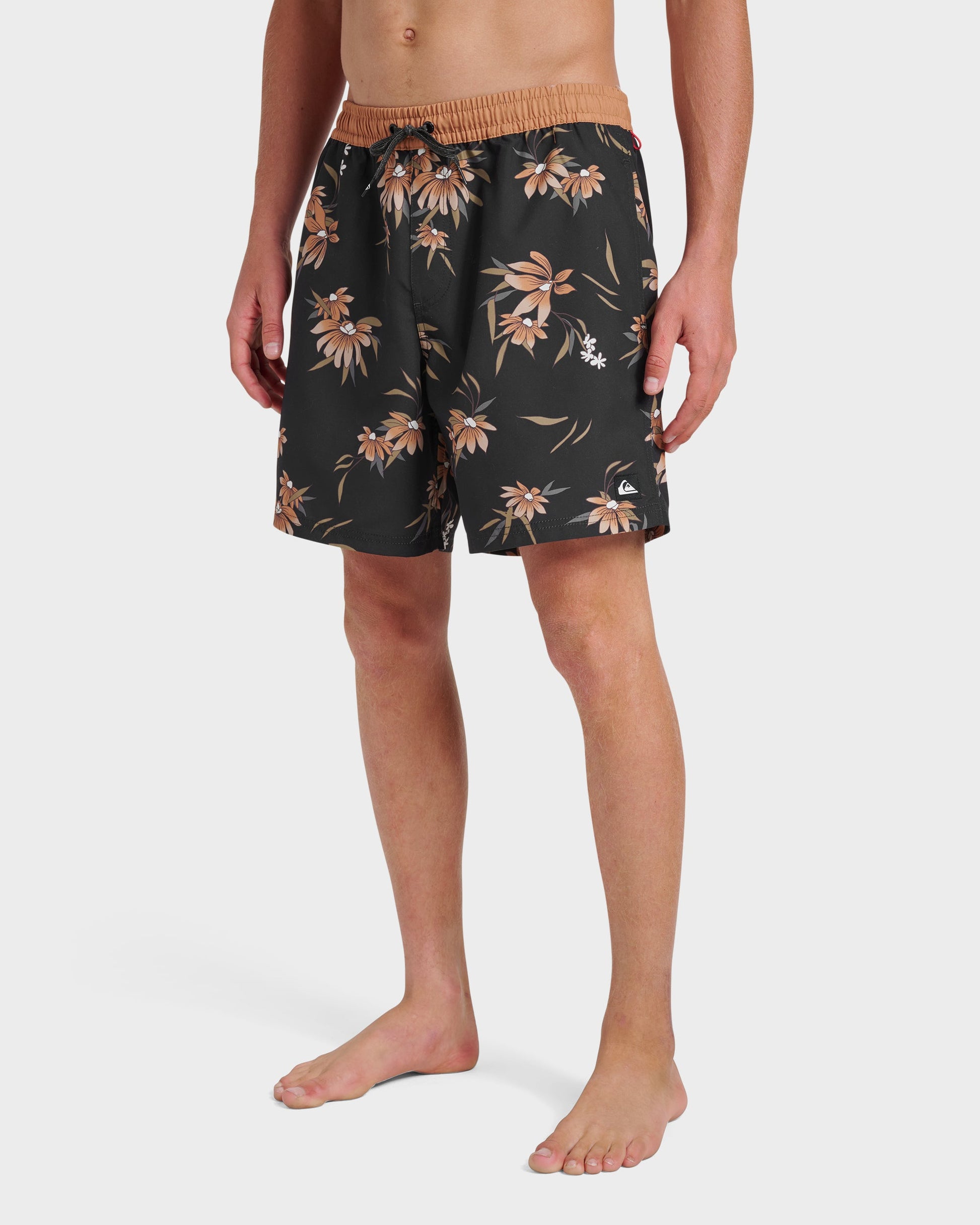 Everyday Coastal Flora 17" Swim Trunks - Black Black Quick Silver
