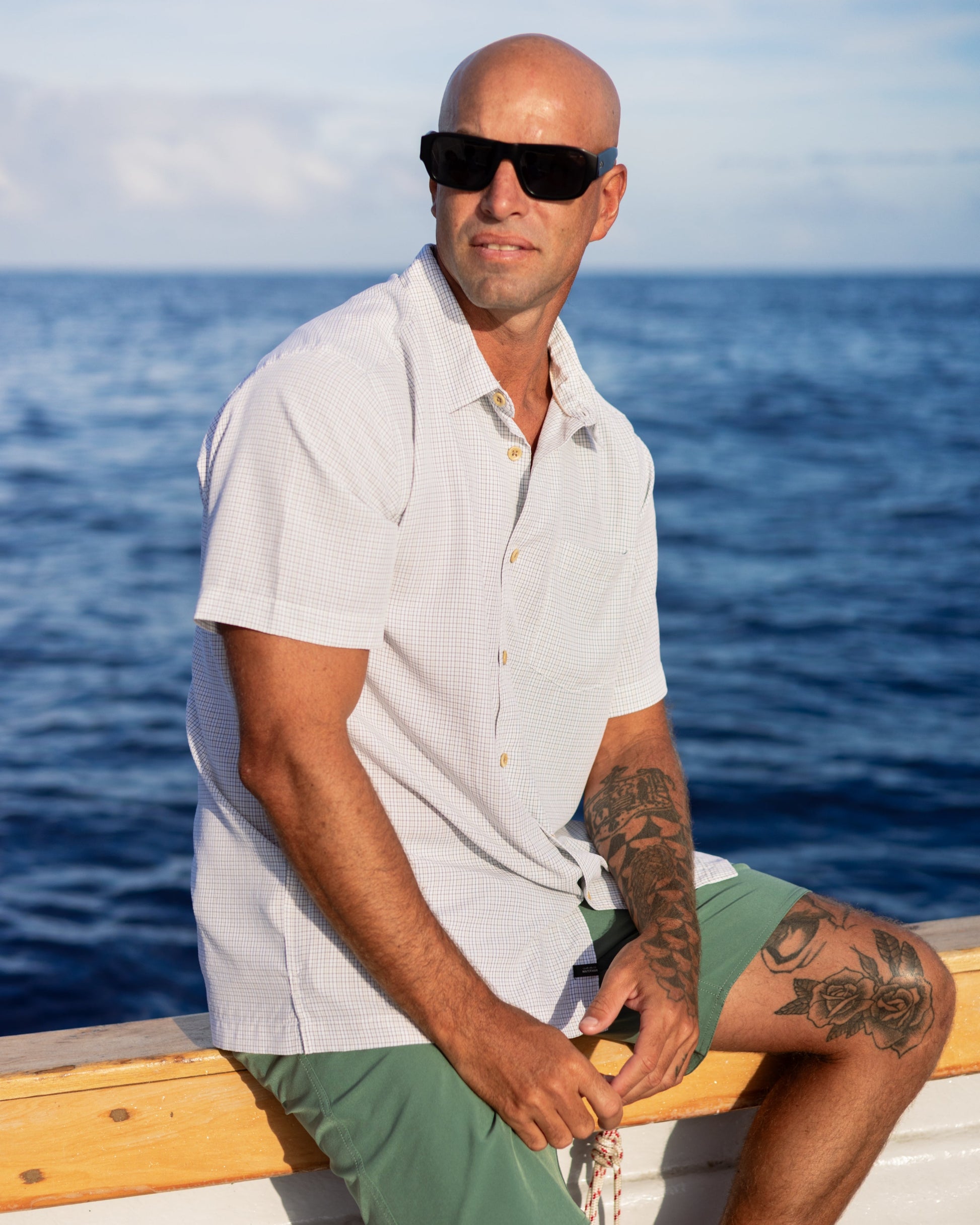 Waterman Checkmate Shirt - White White Quick Silver