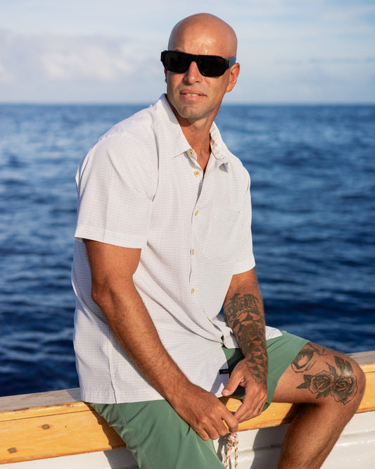 Waterman Checkmate Shirt - White White Quick Silver