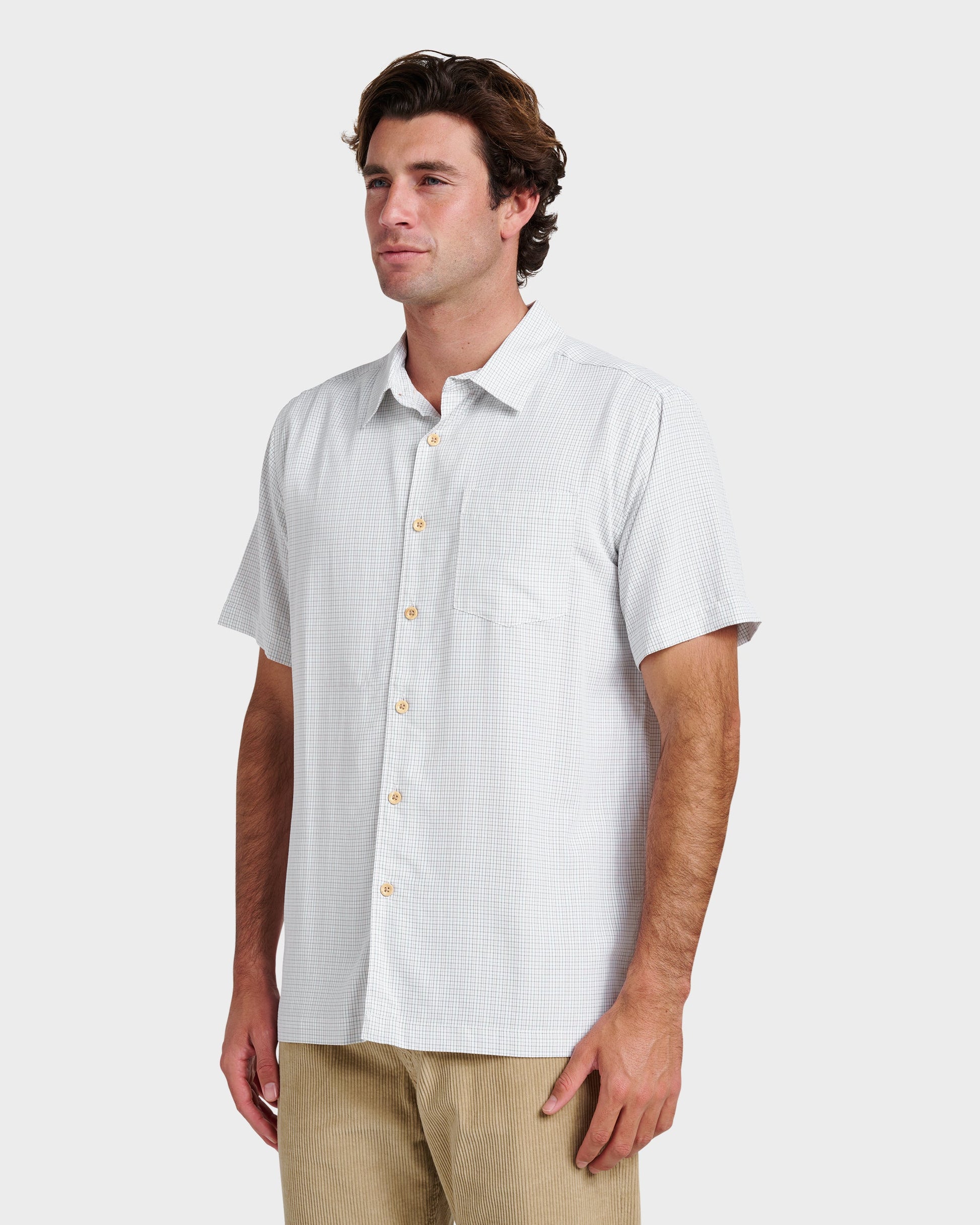 Waterman Checkmate Shirt - White White Quick Silver