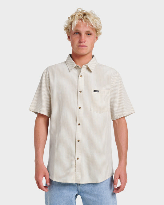 Oxford Stripe Classic Short Sleeve Shirt - Moonstruck Moonstruck Quick Silver