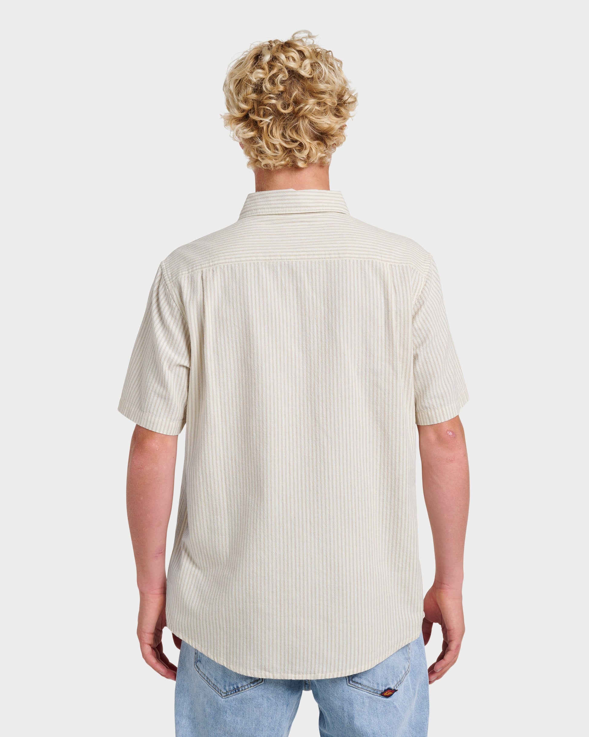 Oxford Stripe Classic Short Sleeve Shirt - Moonstruck Moonstruck Quick Silver