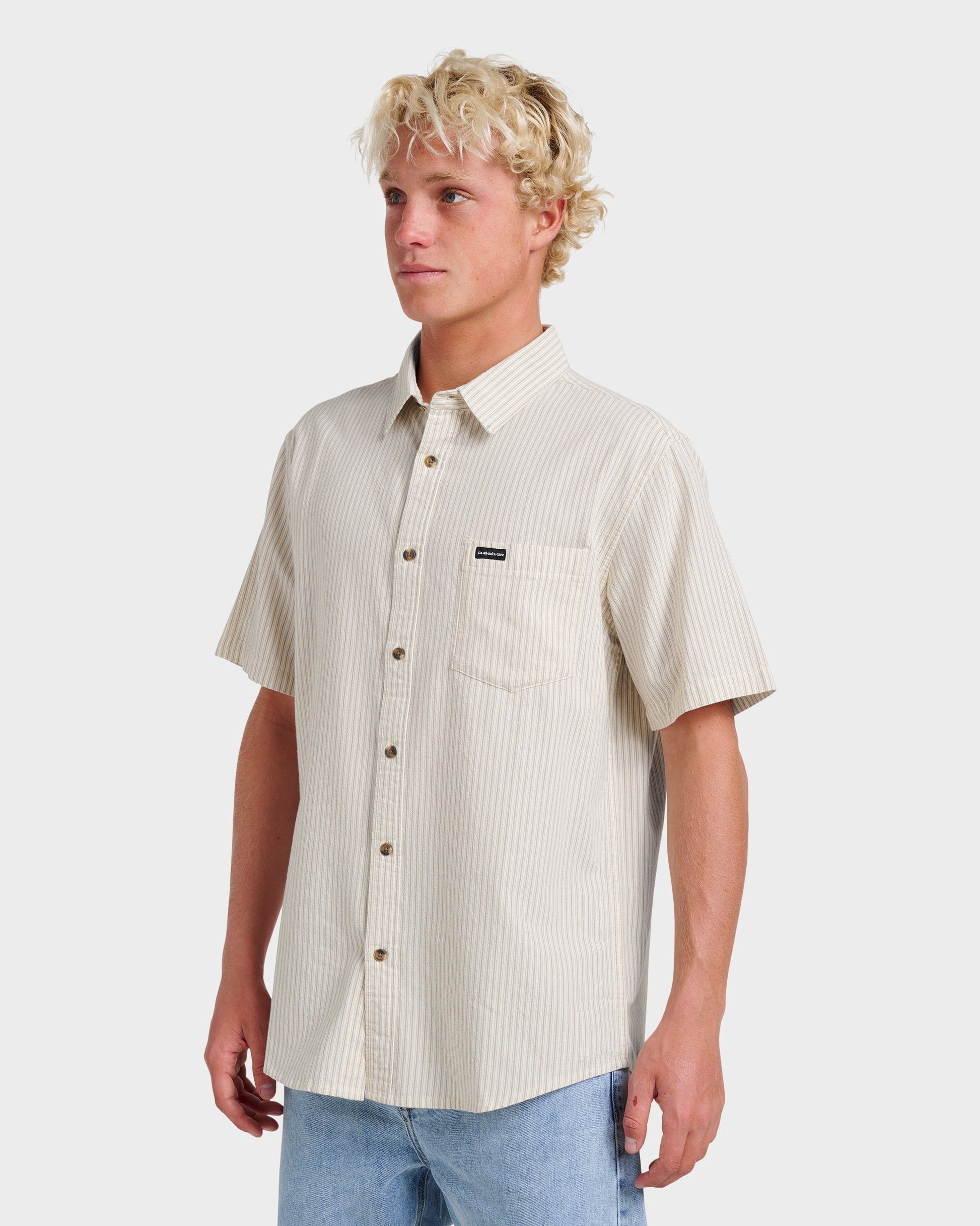 Oxford Stripe Classic Short Sleeve Shirt - Moonstruck Moonstruck Quick Silver