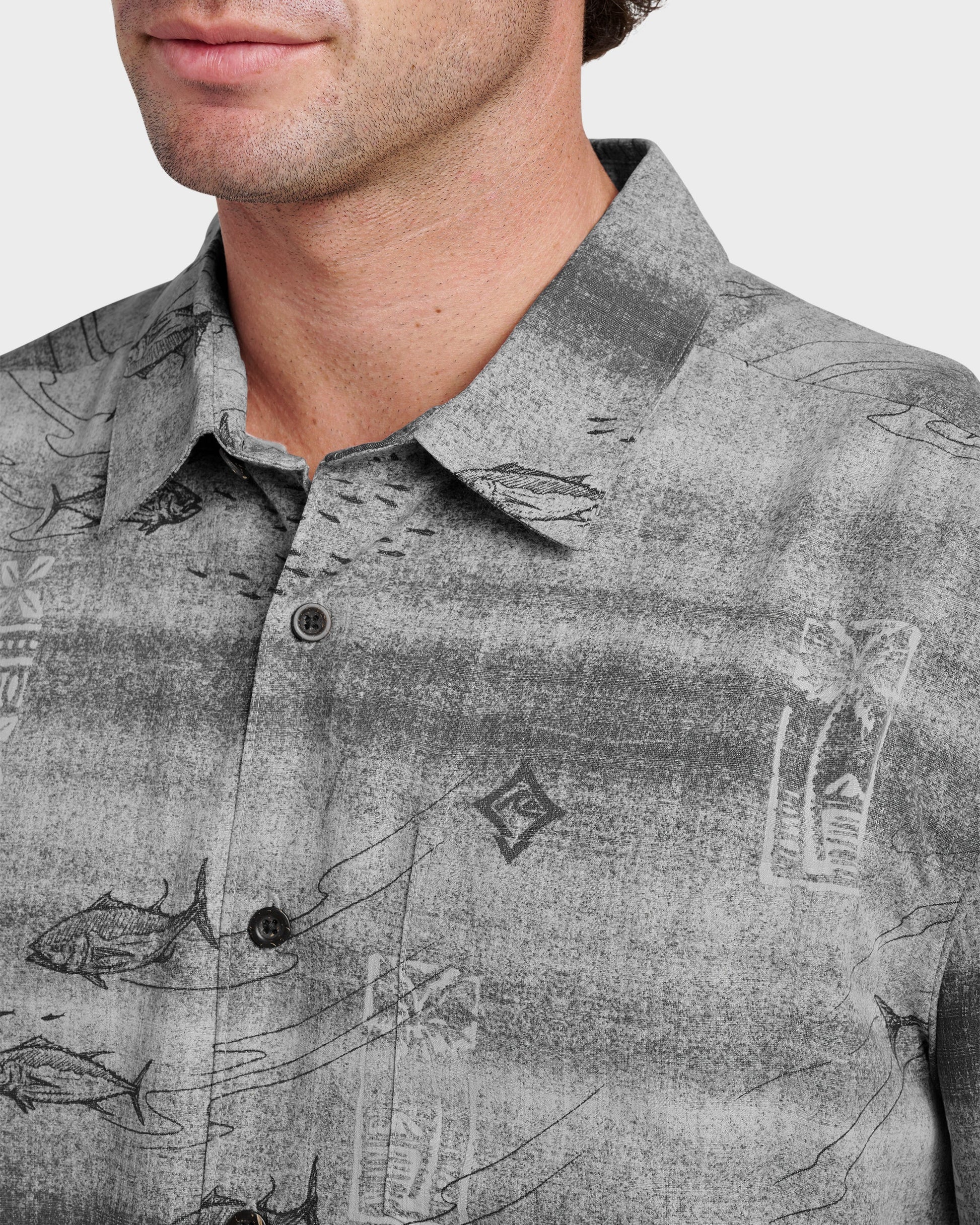 Waterman Go Fish Shirt - Phantom Phantom Quick Silver