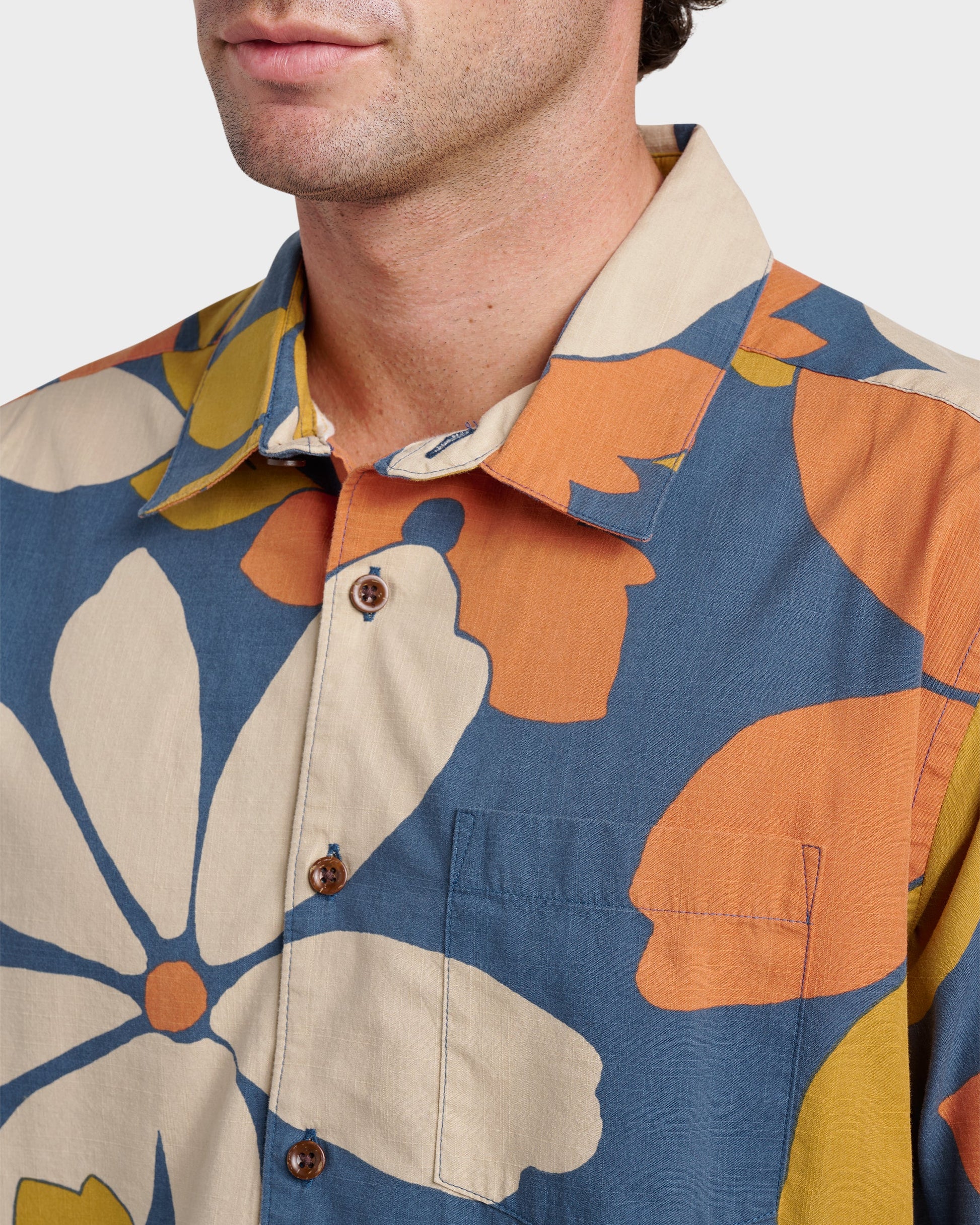 Waterman Flower Power Shirt - Sargasso Sea Sargasso Sea Quick Silver