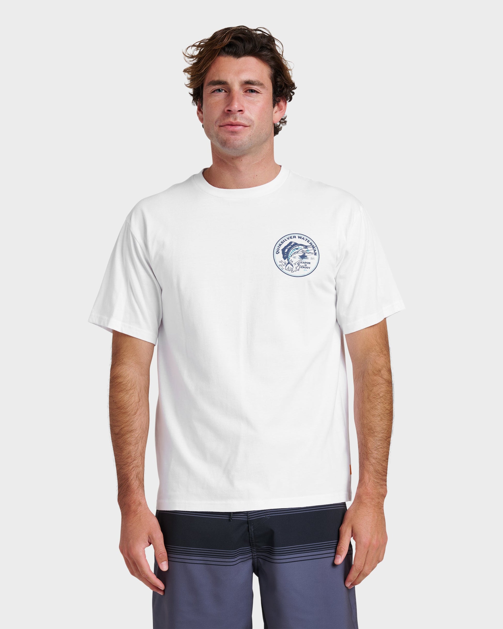 Waterman Catch & Release Classic T-shirt - White White Quick Silver