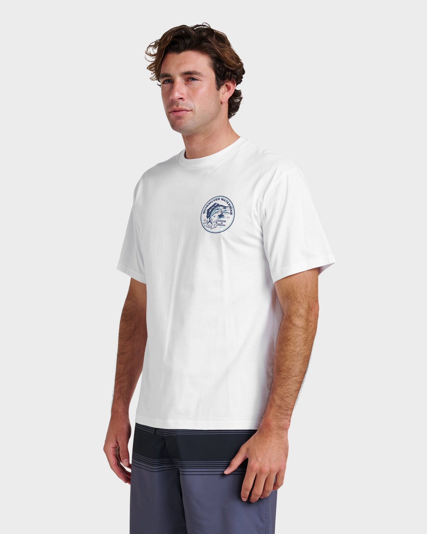 Waterman Catch & Release Classic T-shirt - White White Quick Silver