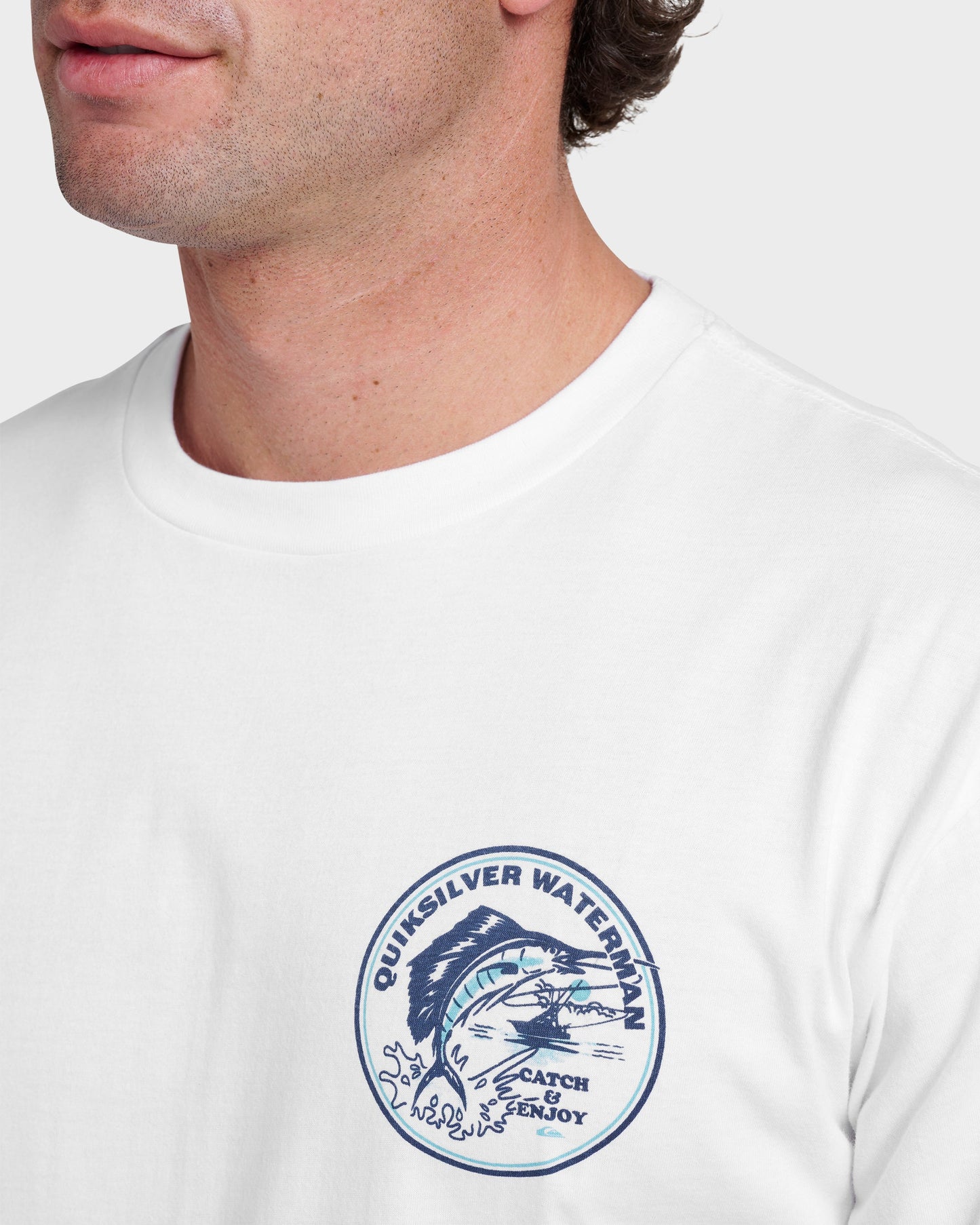 Waterman Catch & Release Classic T-shirt - White White Quick Silver