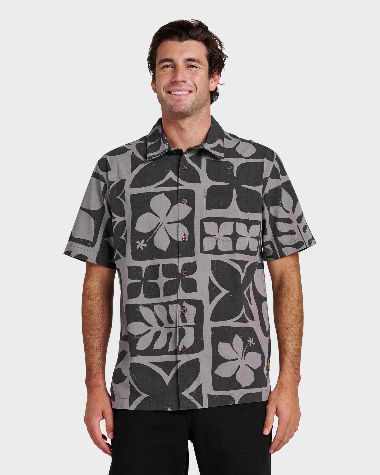 Waterman Tiki Island Shirt - Phantom Phantom Quick Silver