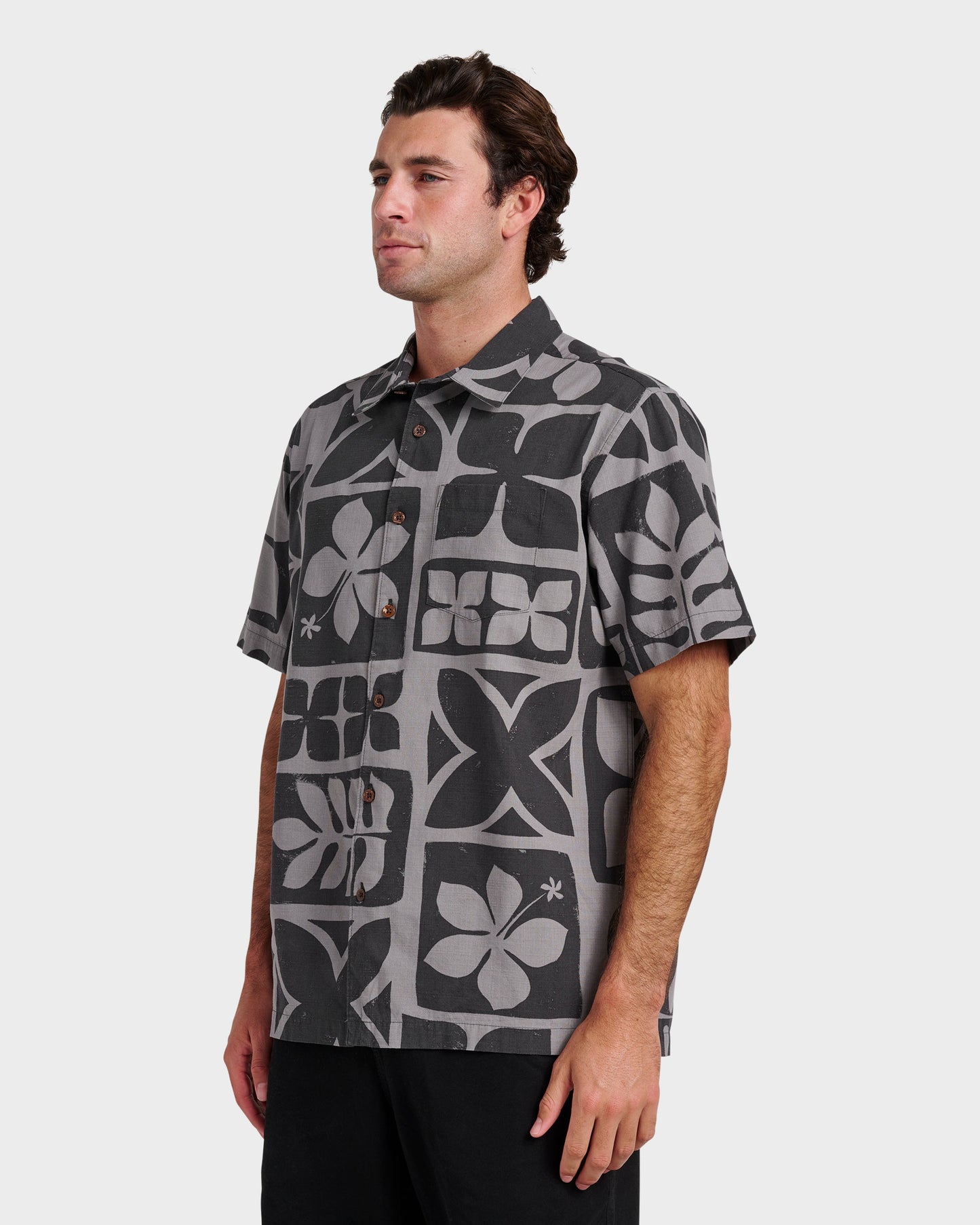 Waterman Tiki Island Shirt - Phantom Phantom Quick Silver