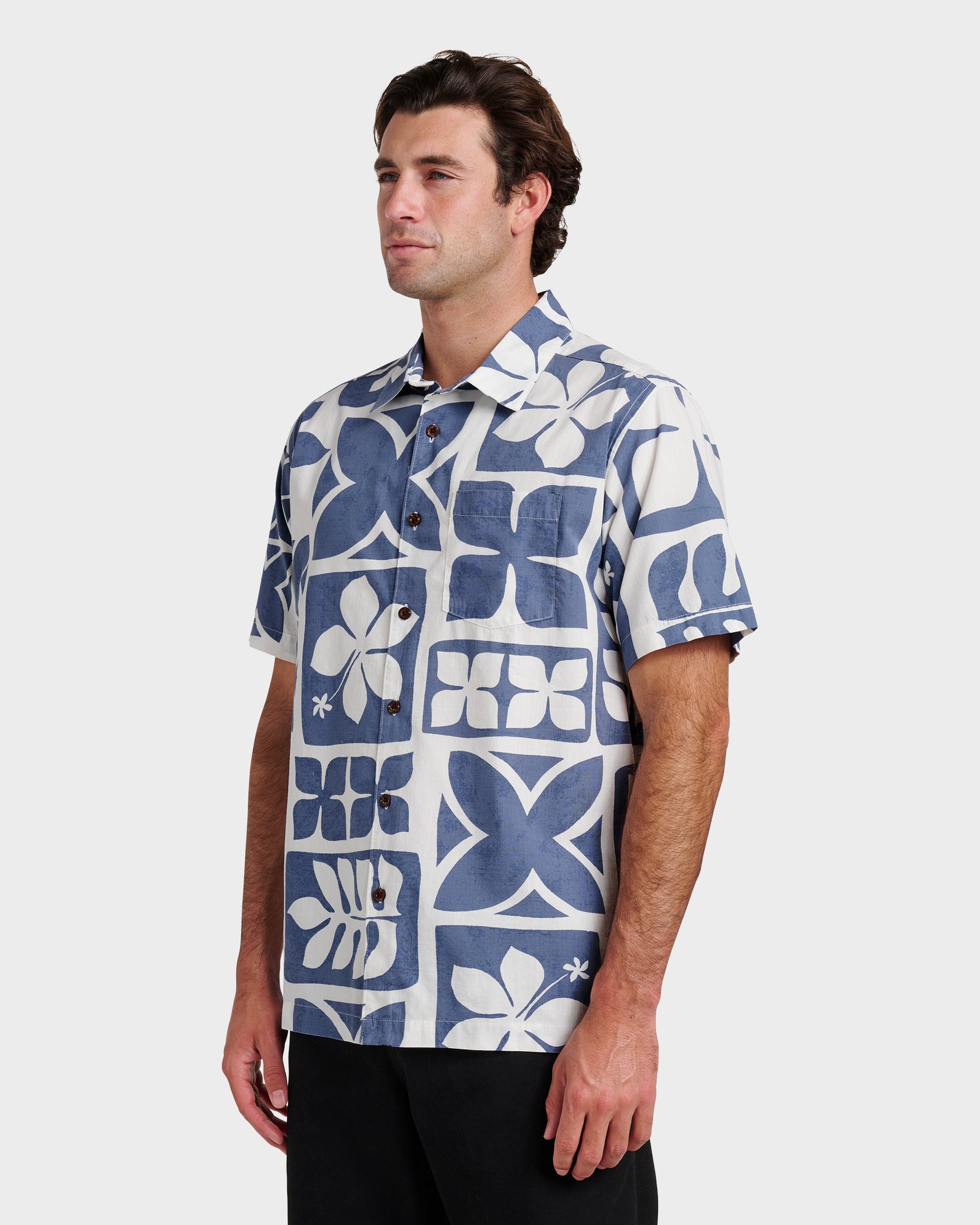 Waterman Tiki Island Shirt - Flint Stone Flint Stone Quick Silver