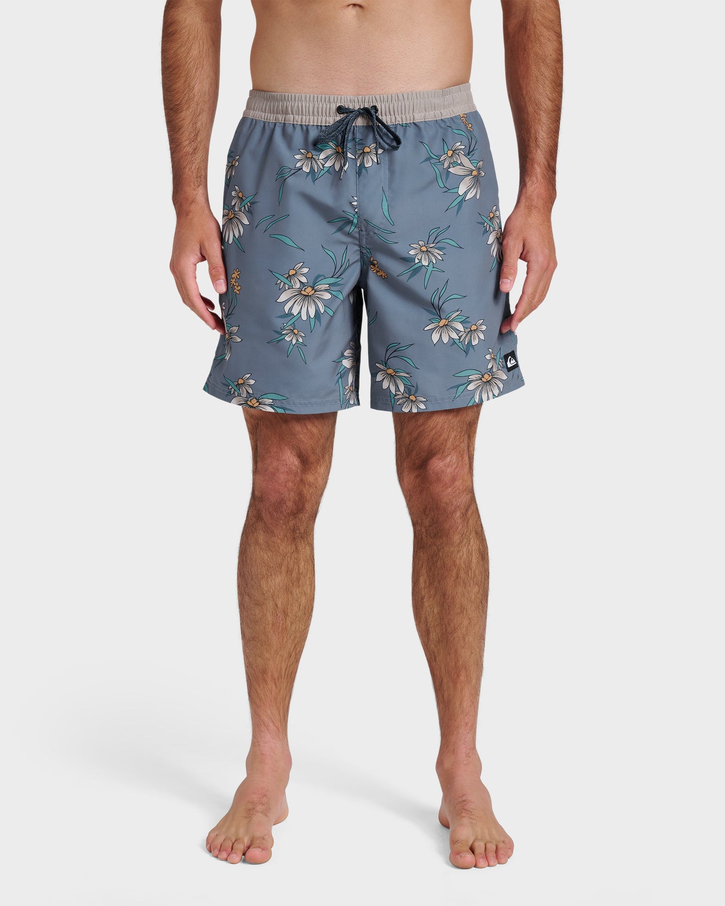 Everyday Coastal Flora 17" Swim Trunks - China Blue China Blue Quick Silver
