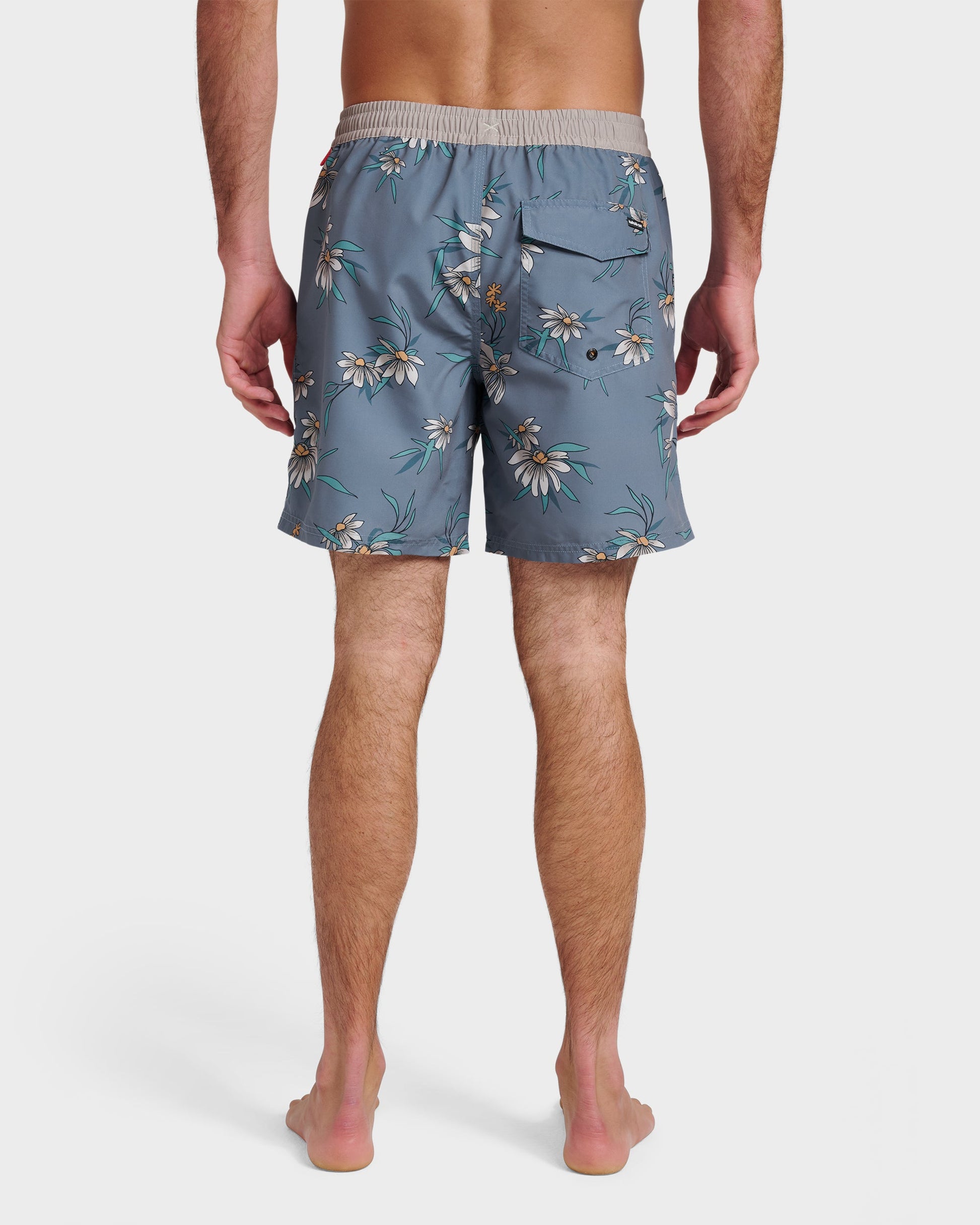 Everyday Coastal Flora 17" Swim Trunks - China Blue China Blue Quick Silver