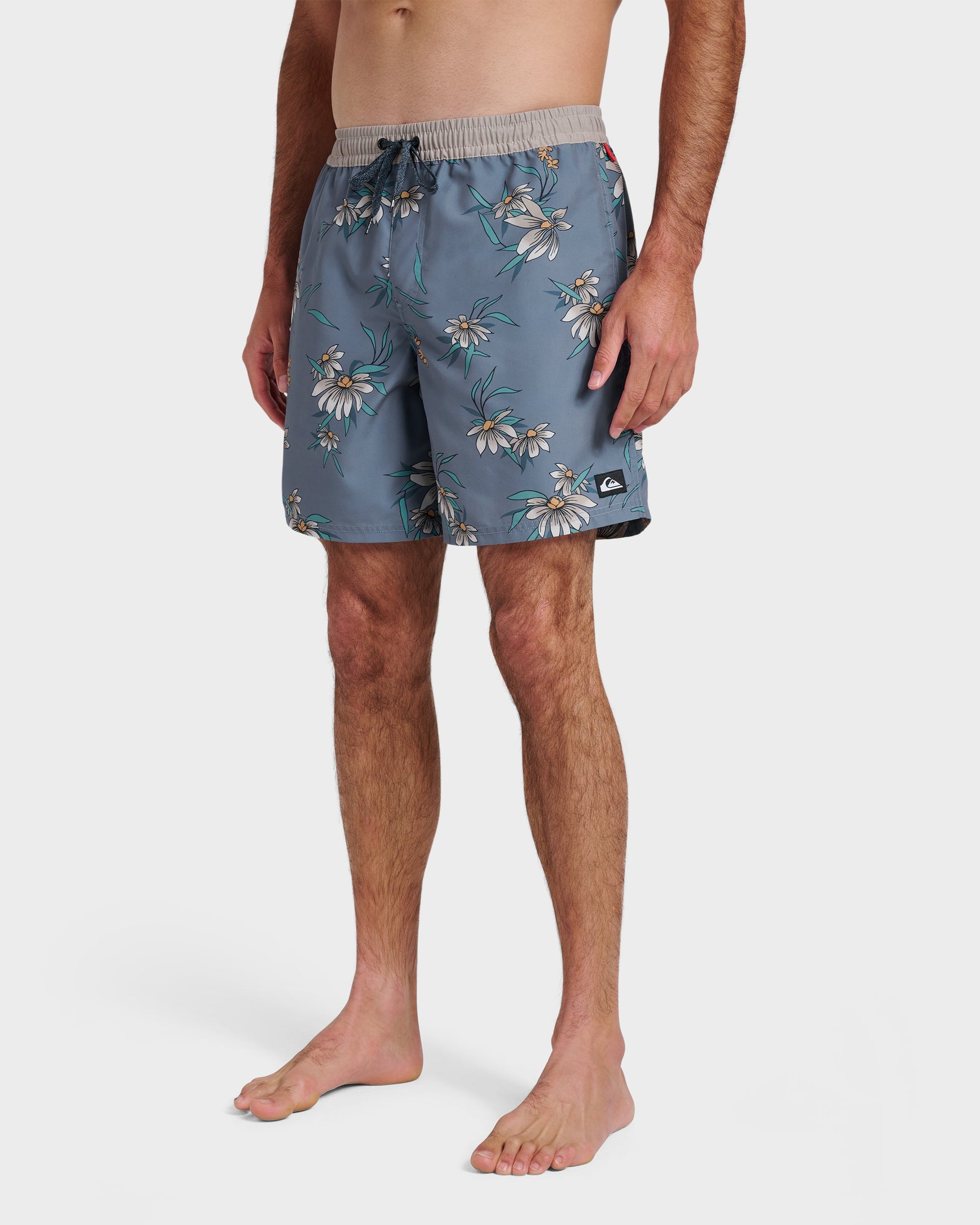 Everyday Coastal Flora 17" Swim Trunks - China Blue China Blue Quick Silver