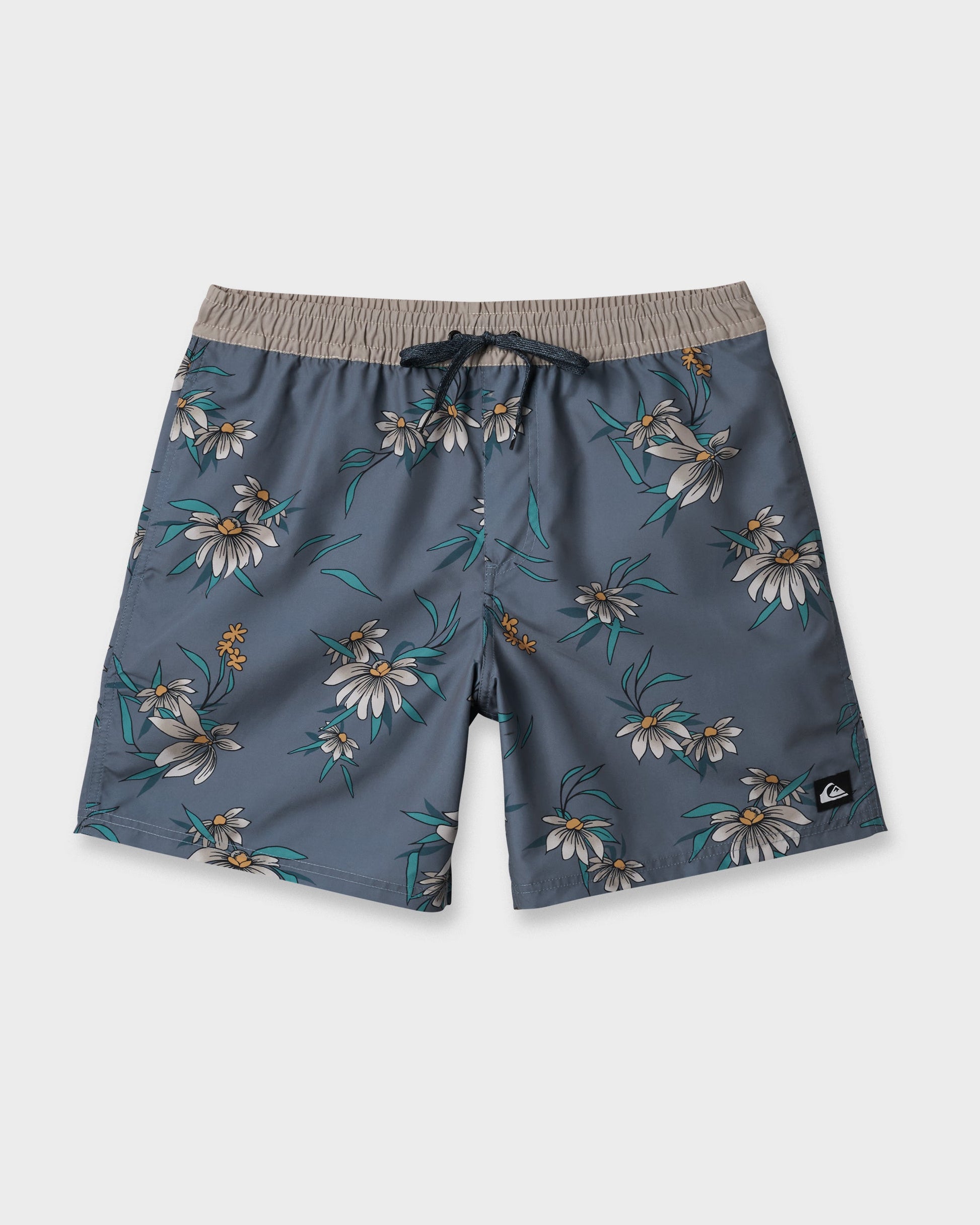Everyday Coastal Flora 17" Swim Trunks - China Blue China Blue Quick Silver