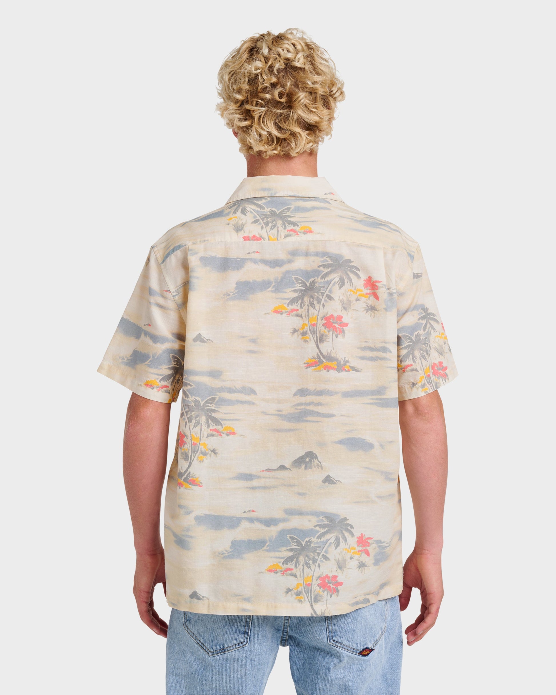 Tropical Surf Casual Short Sleeve Shirt - Birch Birch Quick Silver