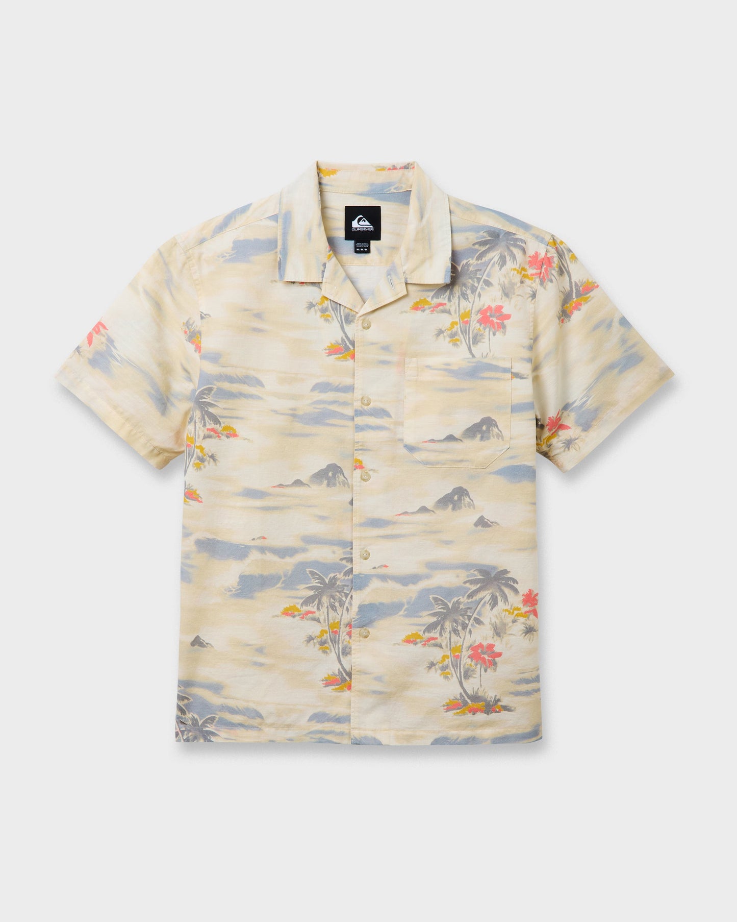 Tropical Surf Casual Short Sleeve Shirt - Birch Birch Quick Silver