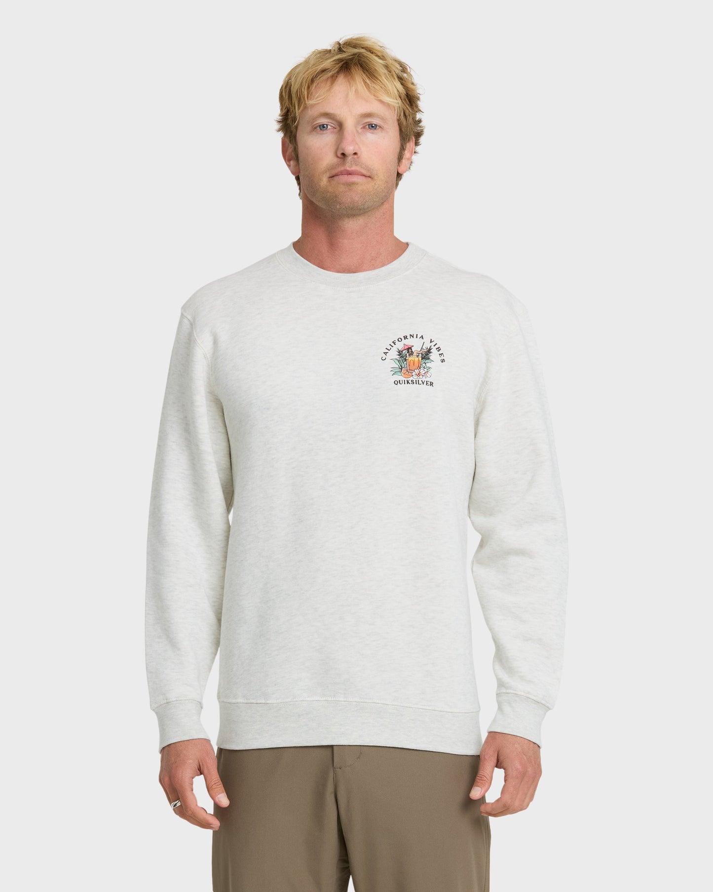 California Vibes Crew Fleece Sweatshirt - Oatmeal Hth Oatmeal Hth Quick Silver
