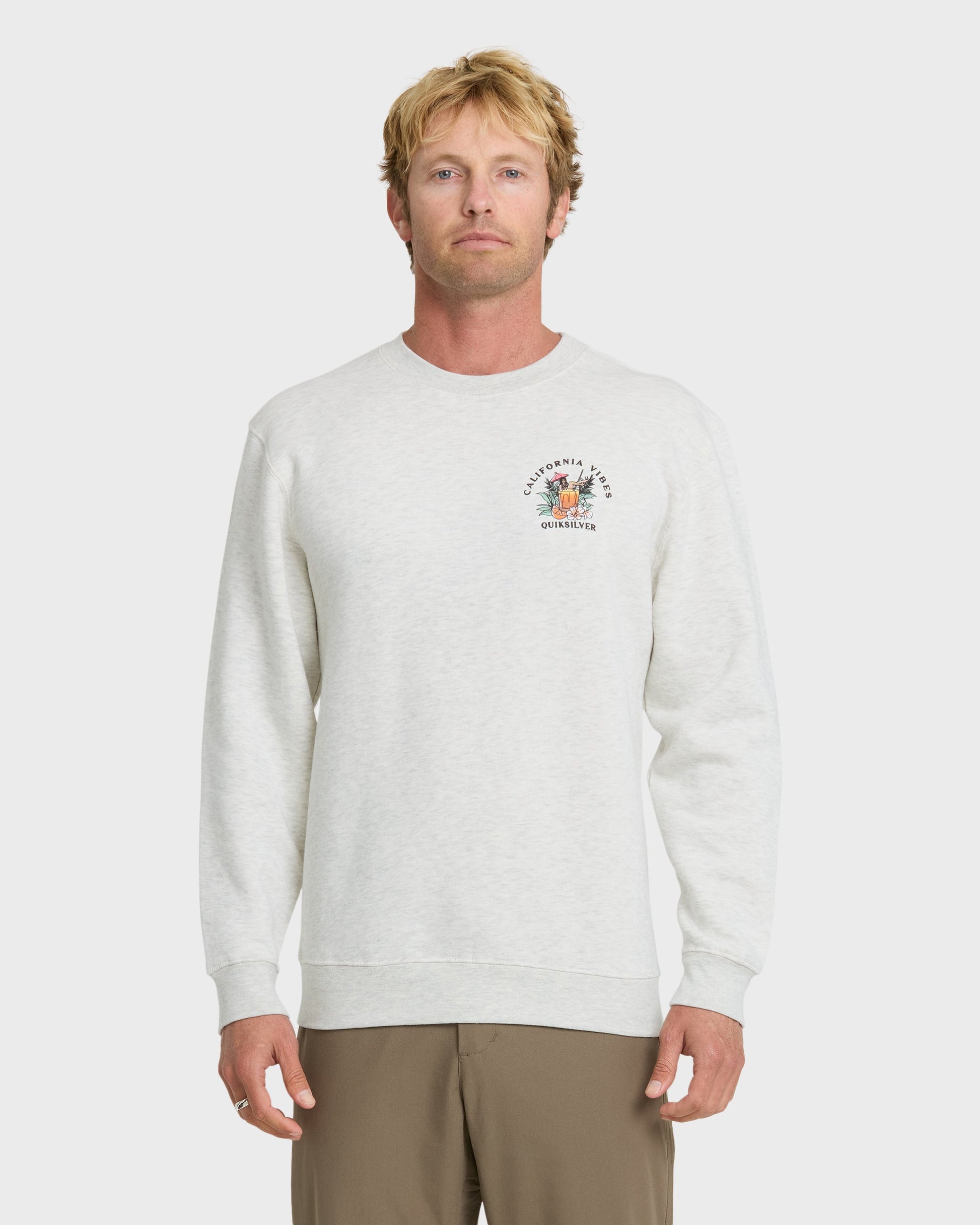 California Vibes Crew Fleece Sweatshirt - Oatmeal Hth Oatmeal Hth Quick Silver