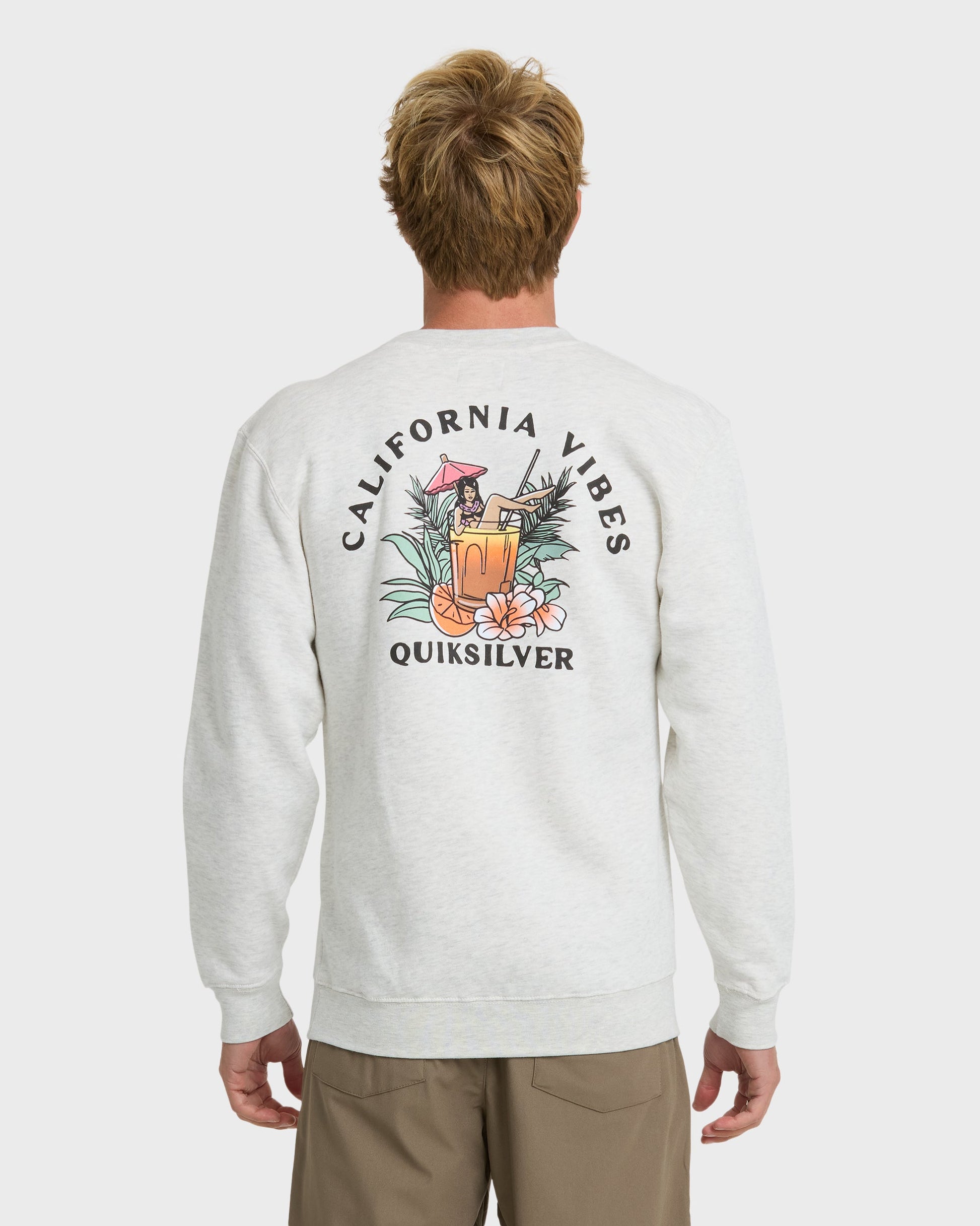 California Vibes Crew Fleece Sweatshirt - Oatmeal Hth Oatmeal Hth Quick Silver