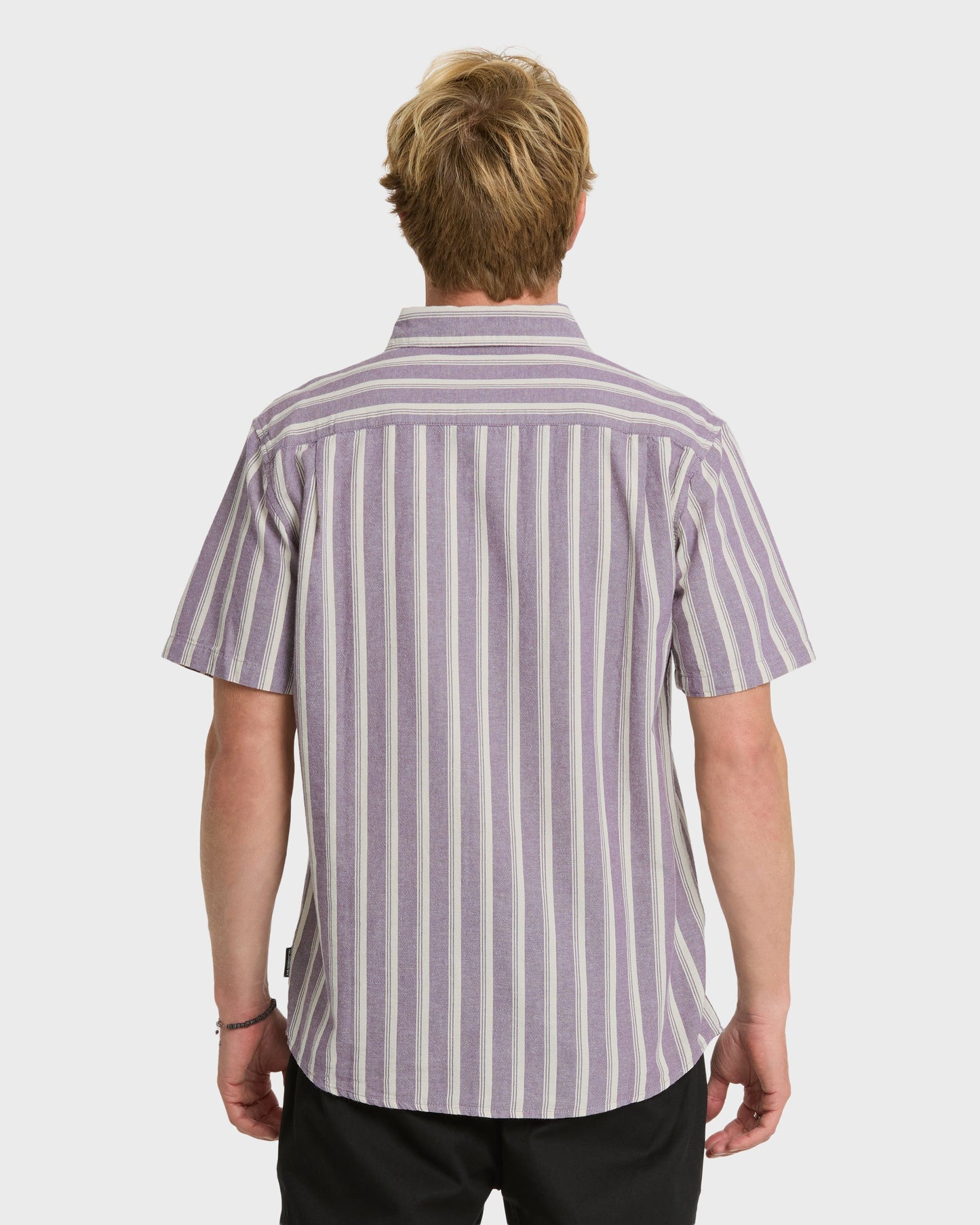 Oxford Stripe Classic Short Sleeve Shirt - Sunset Purple Sunset Purple Quick Silver
