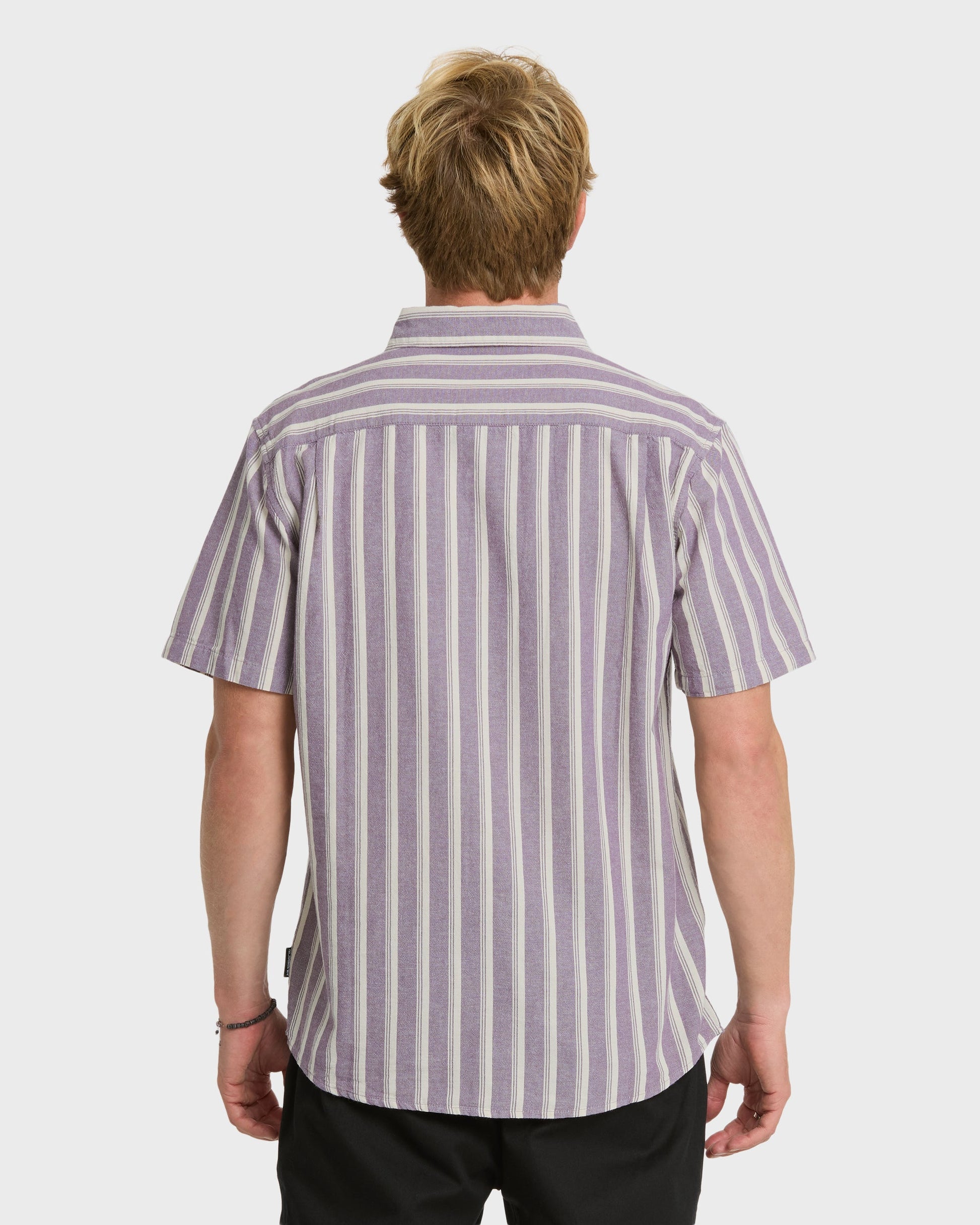 Oxford Stripe Classic Short Sleeve Shirt - Sunset Purple Sunset Purple Quick Silver