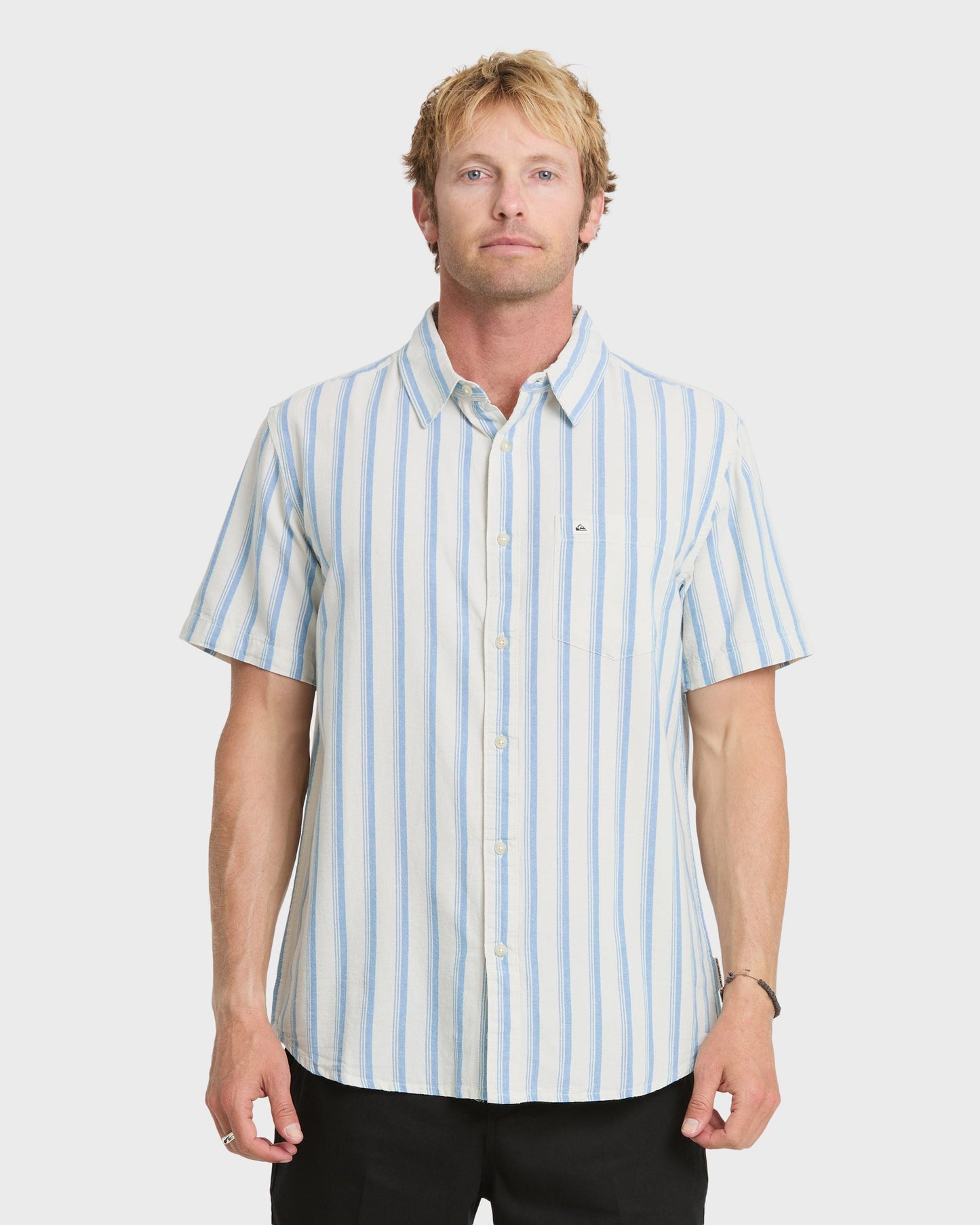 Oxford Stripe Classic Short Sleeve Shirt - Niagara Niagara Quick Silver