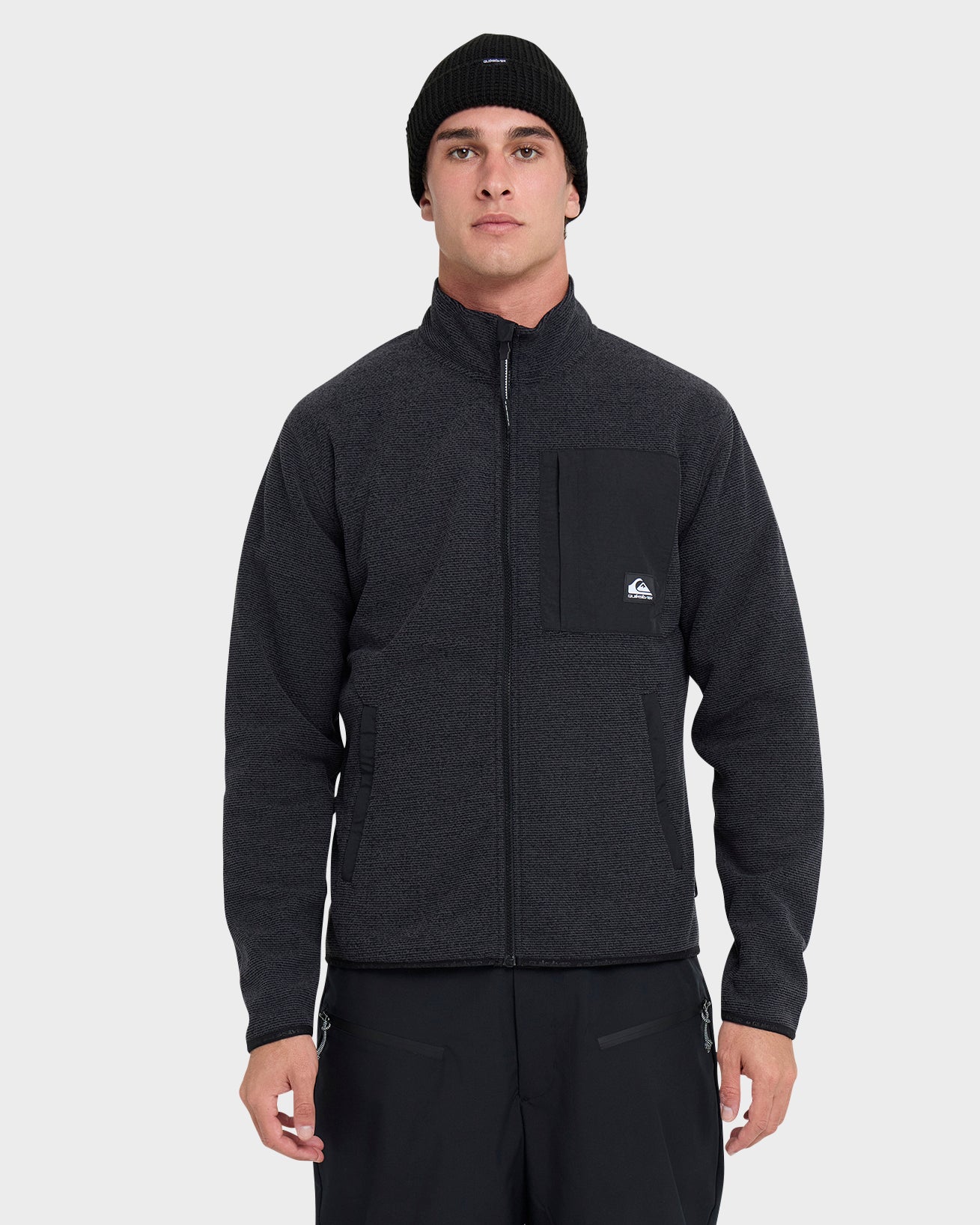 Aker Full Zip Technical Fleece - Black Black Quick Silver