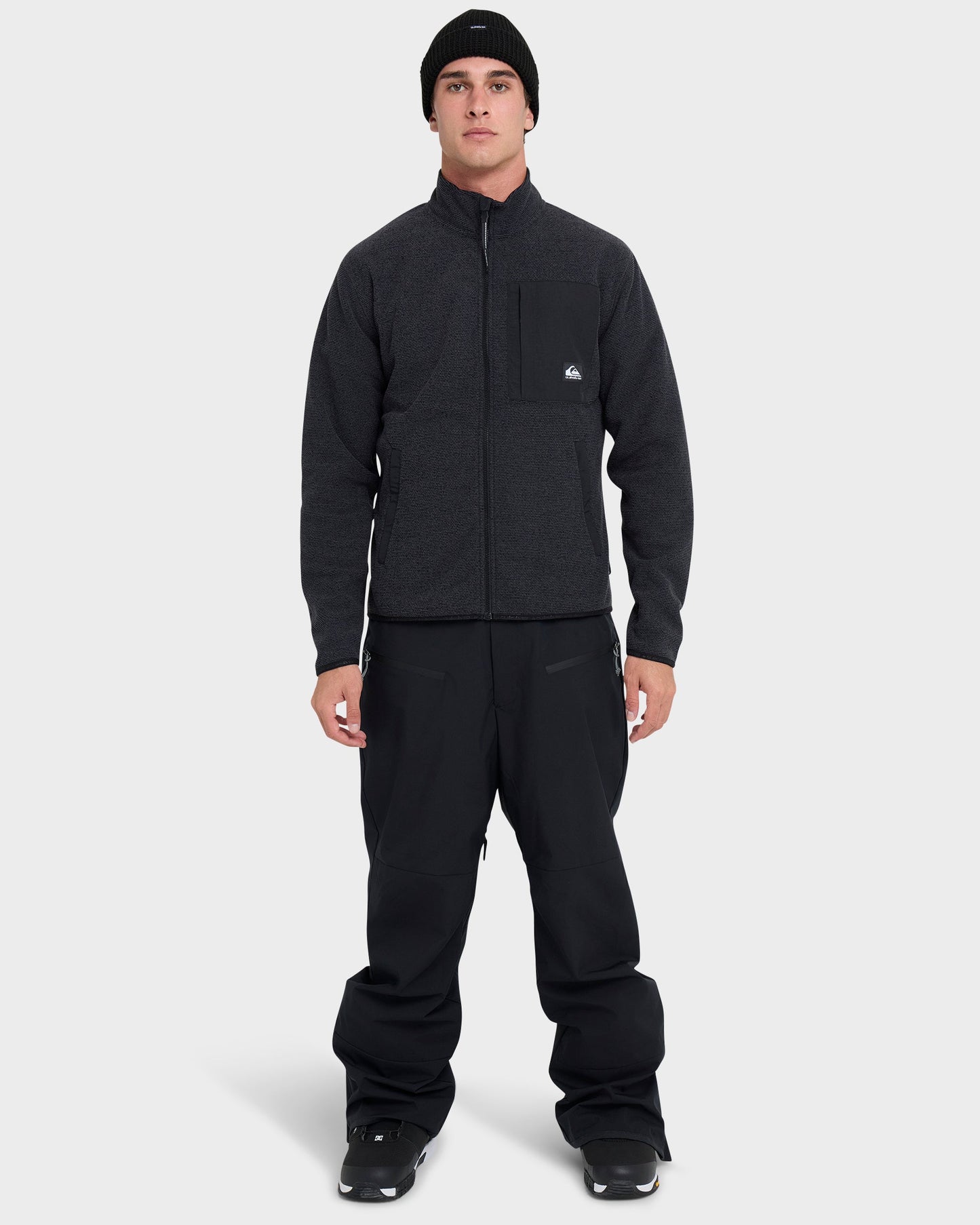 Aker Full Zip Technical Fleece - Black Black Quick Silver