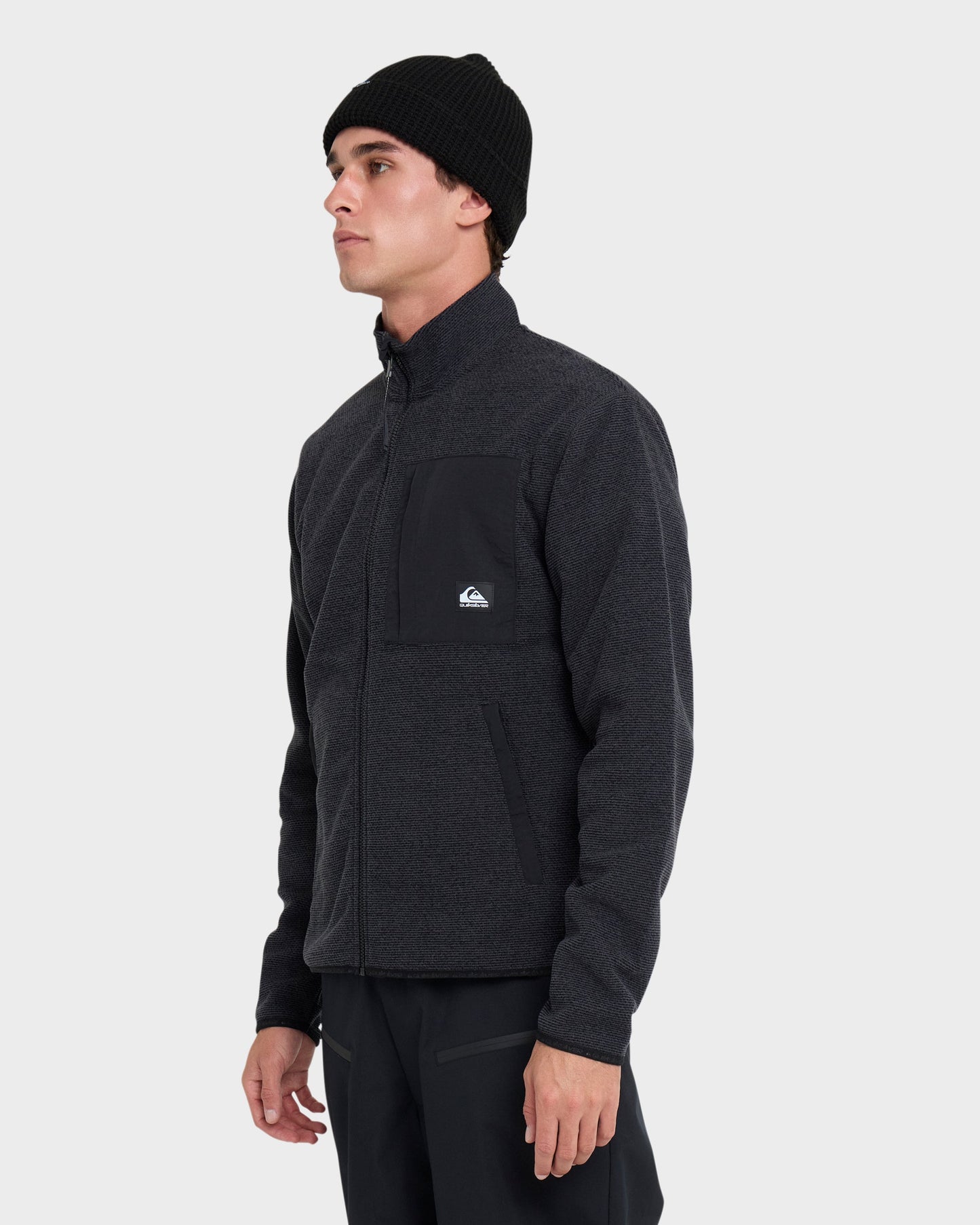 Aker Full Zip Technical Fleece - Black Black Quick Silver