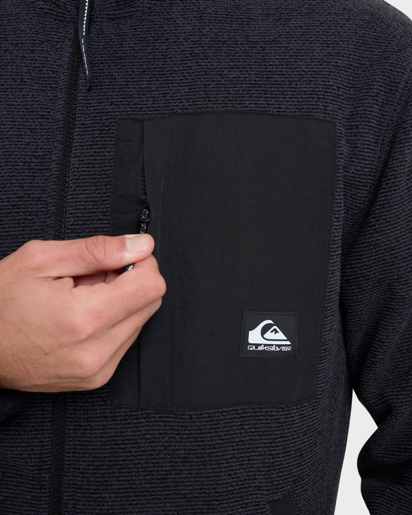 Aker Full Zip Technical Fleece - Black Black Quick Silver